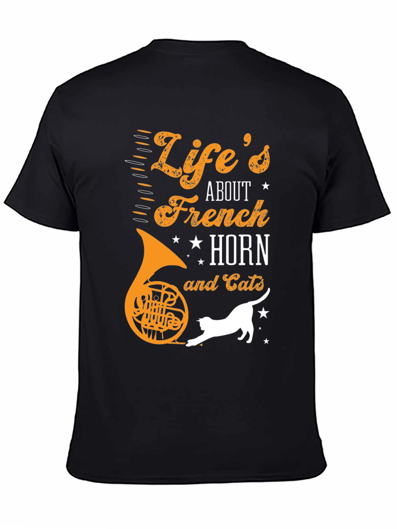Lifes About French Horn and Cats T-Shirt