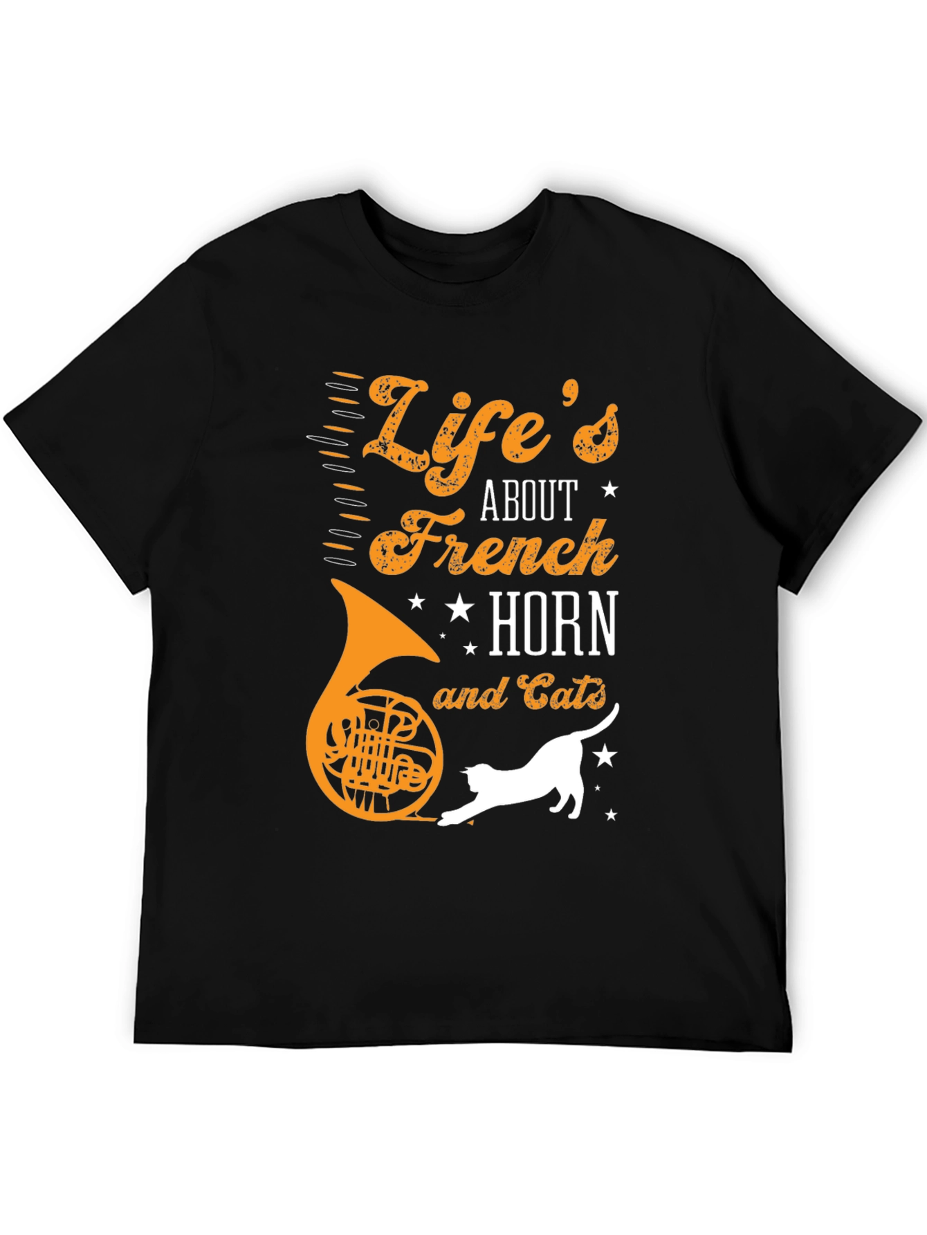Lifes About French Horn and Cats T-Shirt