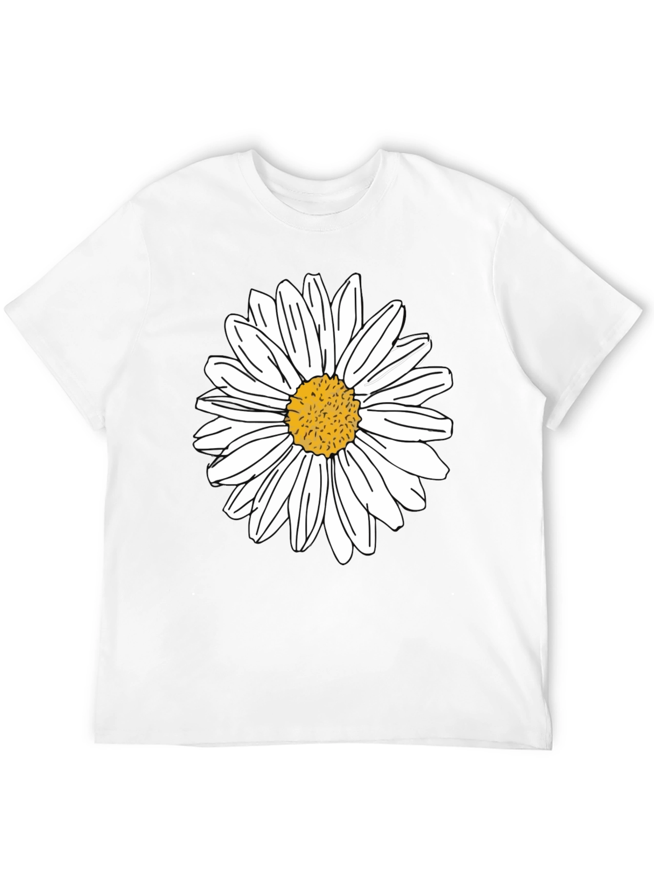 Daisy Graphic Tee - Black Cotton Casual Shirt