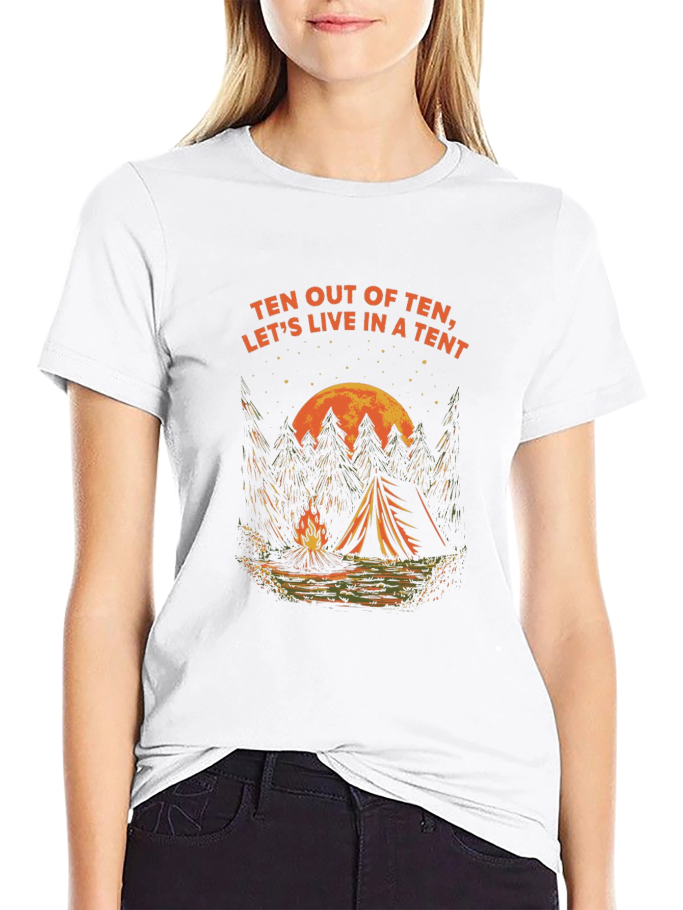 Camping Tent T-Shirt - Live in a Tent