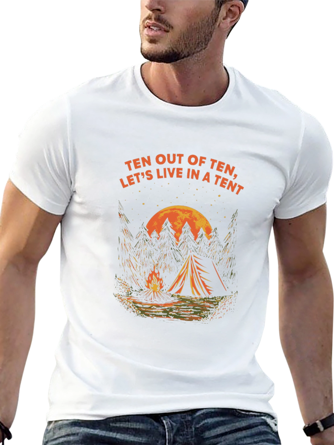 Camping Tent T-Shirt - Live in a Tent