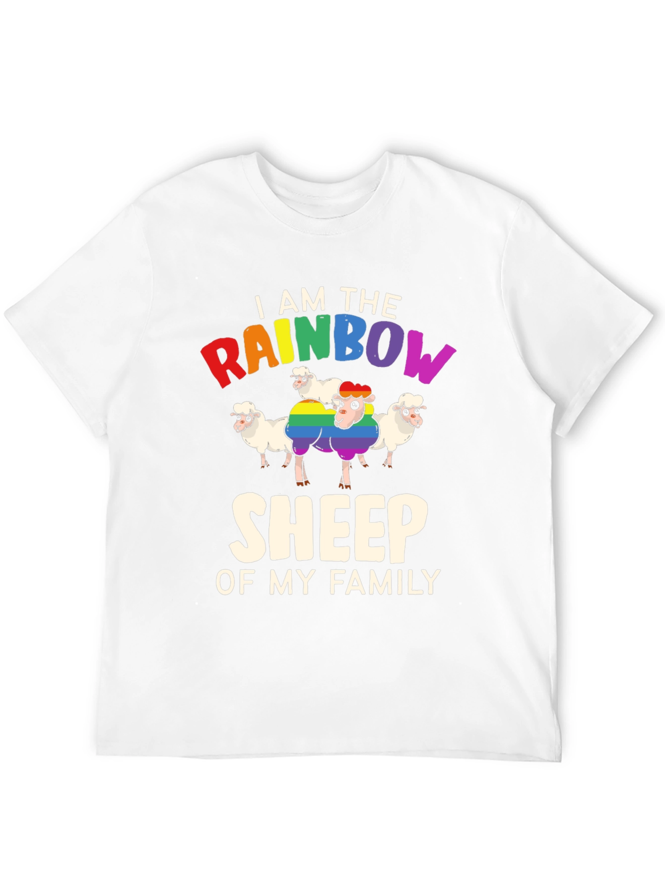 Rainbow Sheep Family T-Shirt