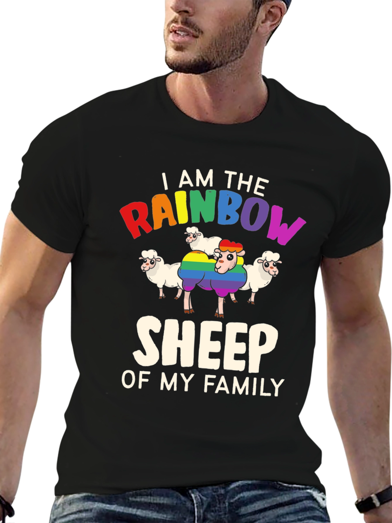 Rainbow Sheep Family T-Shirt