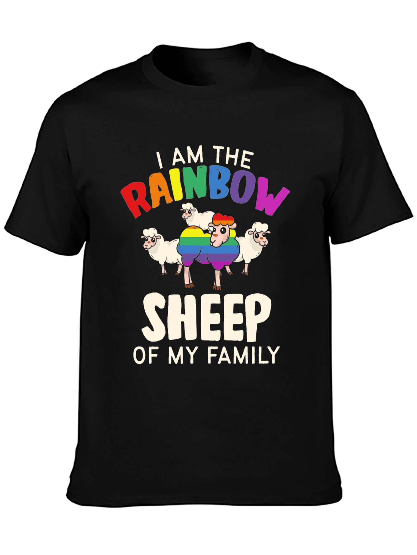 Rainbow Sheep Family T-Shirt