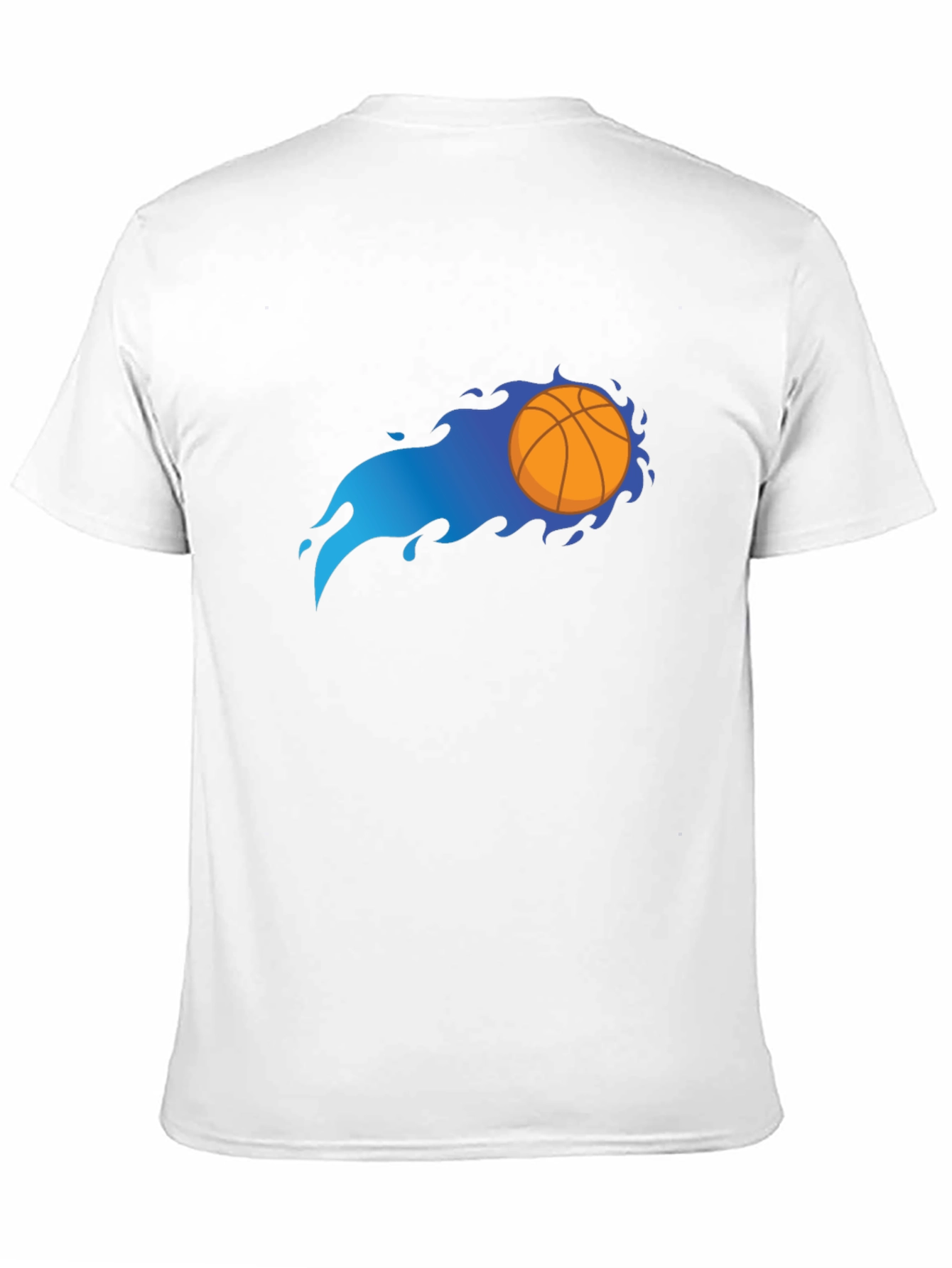 Flaming Basketball Graphic Black T-Shirt