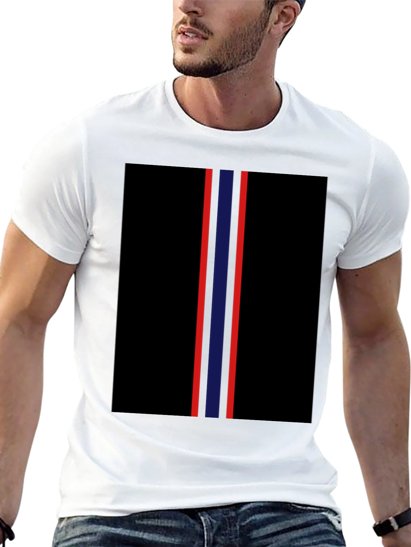 Striped Graphic Tee - Bold Style Comfortable Fit