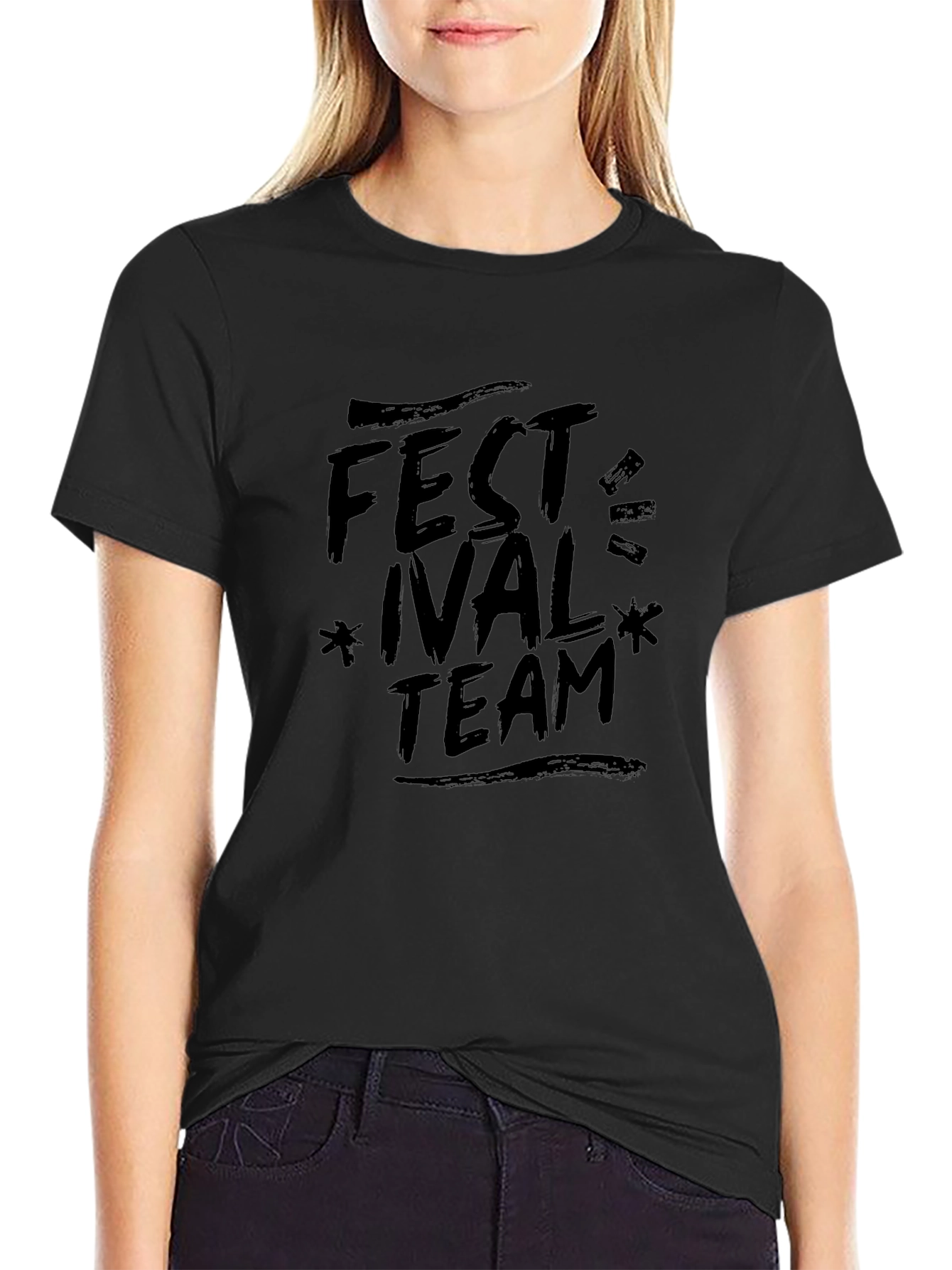 Festival Team Black Graphic T-Shirt