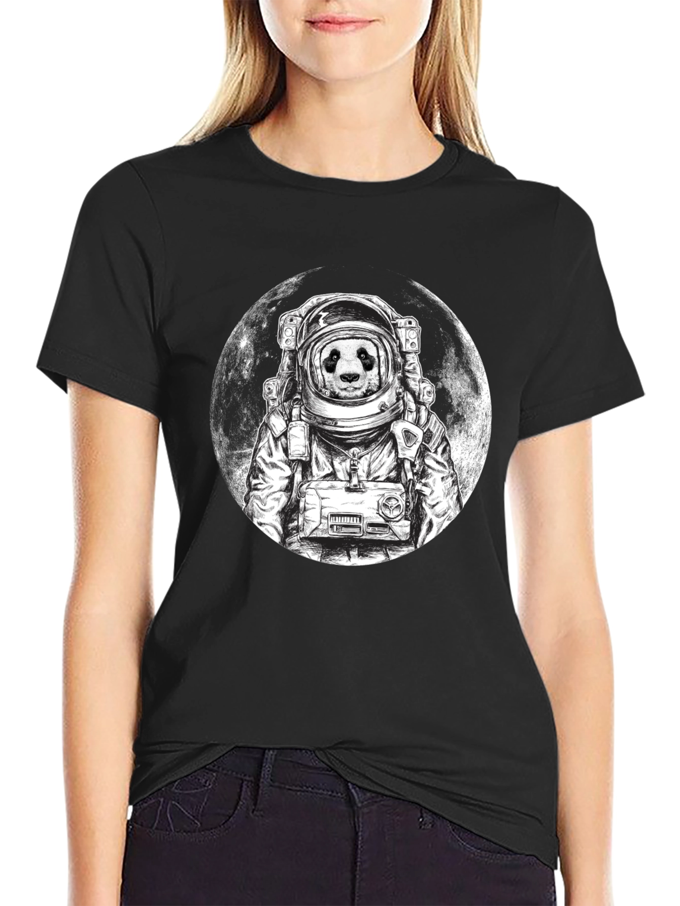 Panda Astronaut Graphic Tee - Space Panda T-Shirt