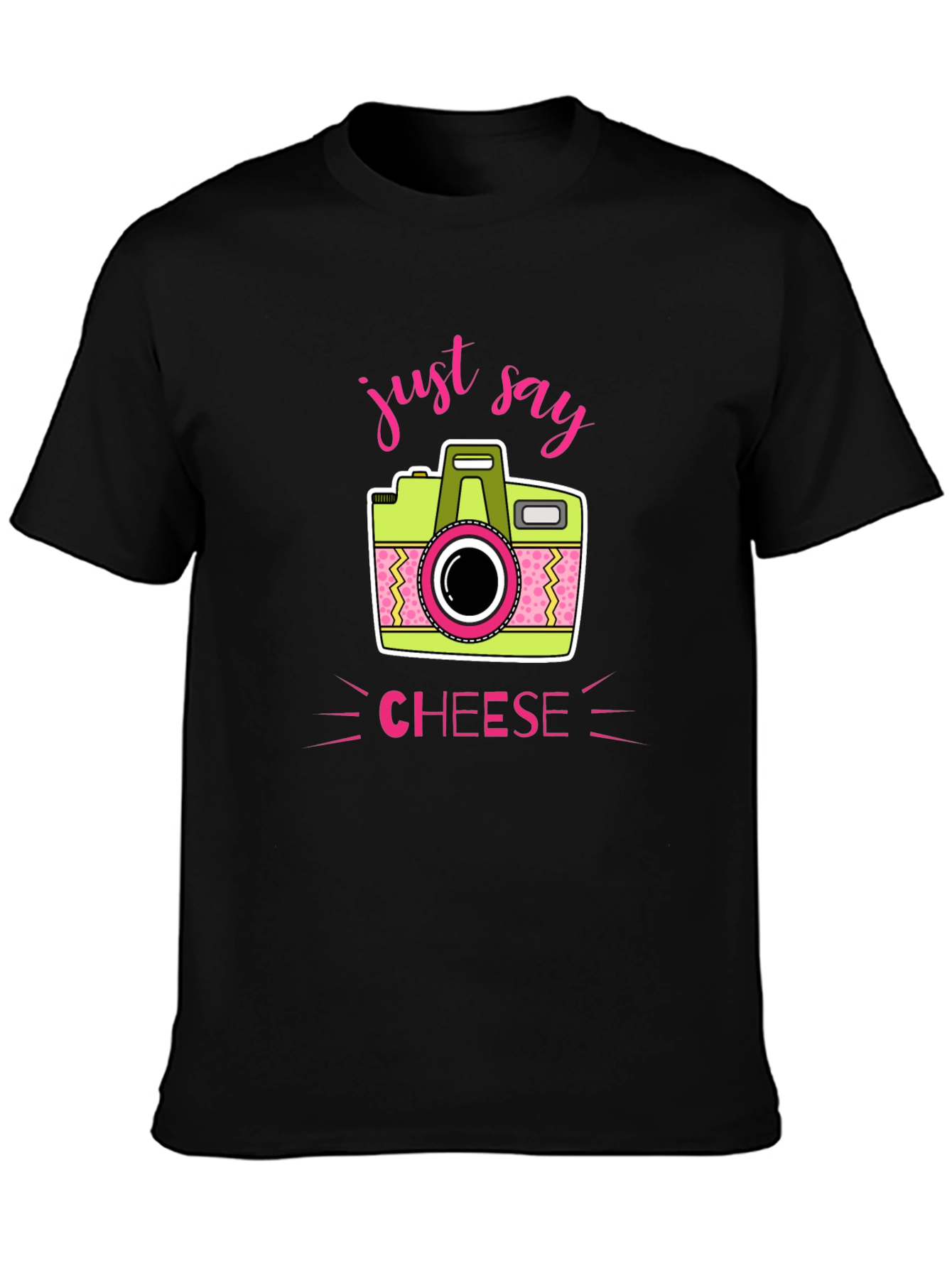Just Say Cheese Camera Graphic T-Shirt