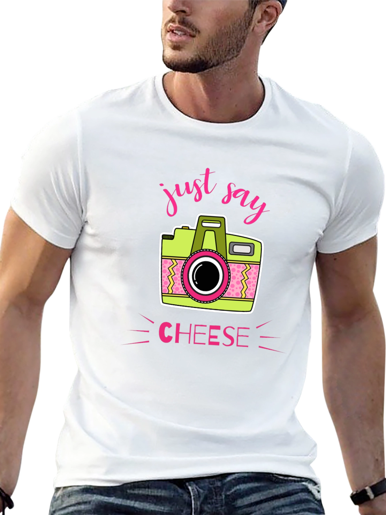 Just Say Cheese Camera Graphic T-Shirt