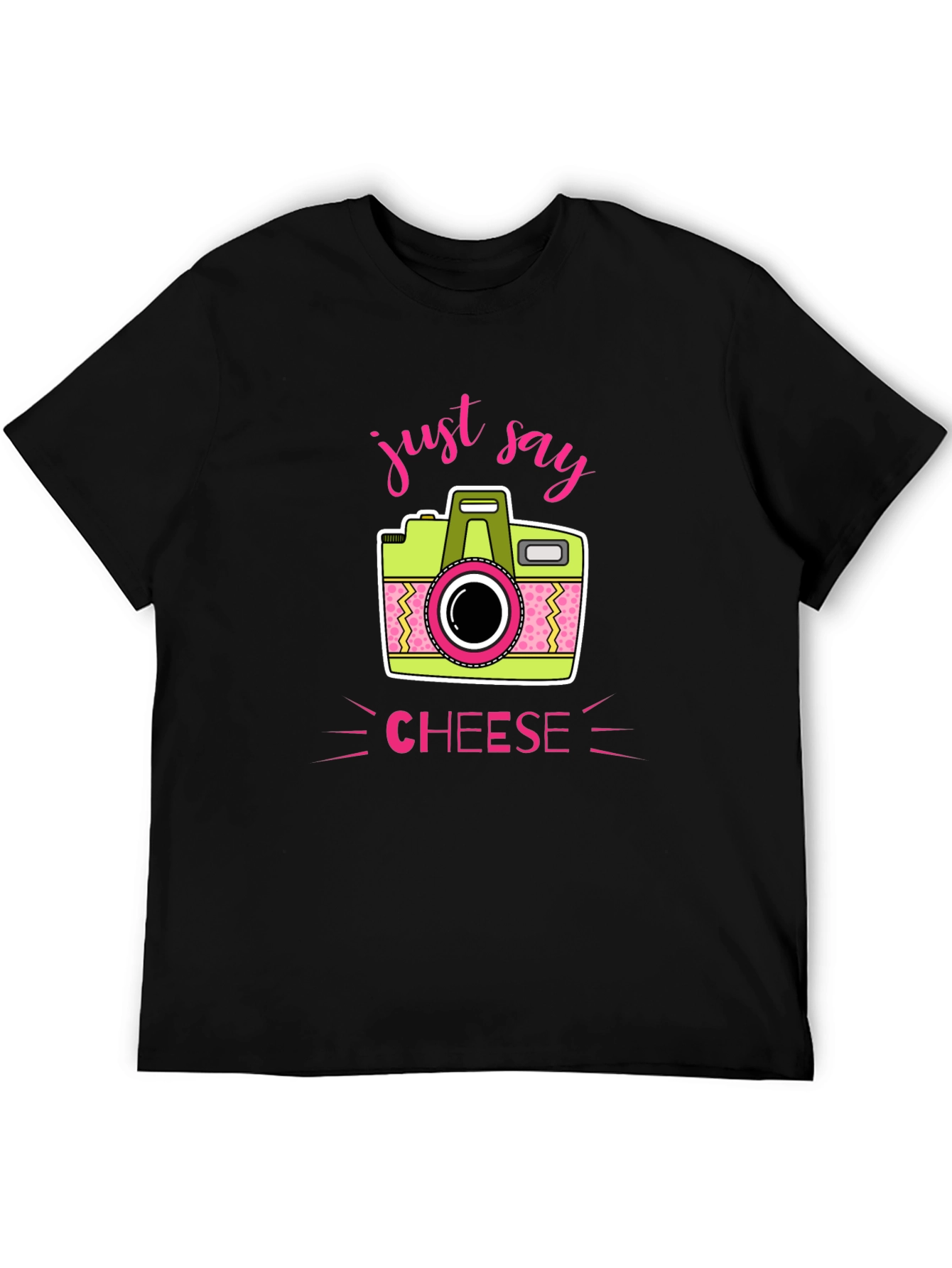 Just Say Cheese Camera Graphic T-Shirt