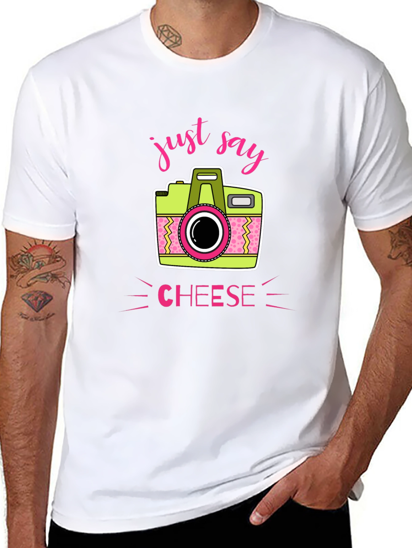Just Say Cheese Camera Graphic T-Shirt