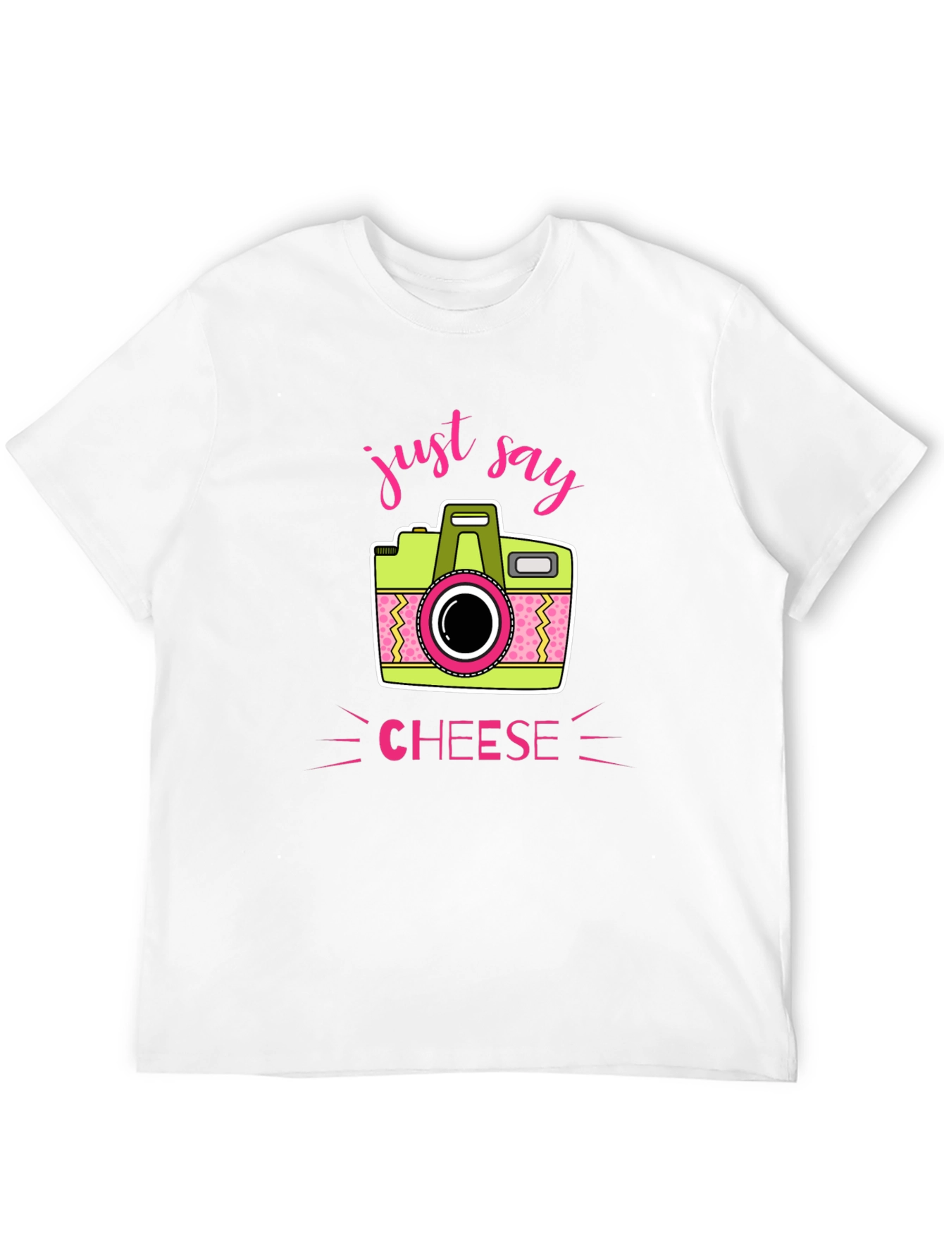 Just Say Cheese Camera Graphic T-Shirt