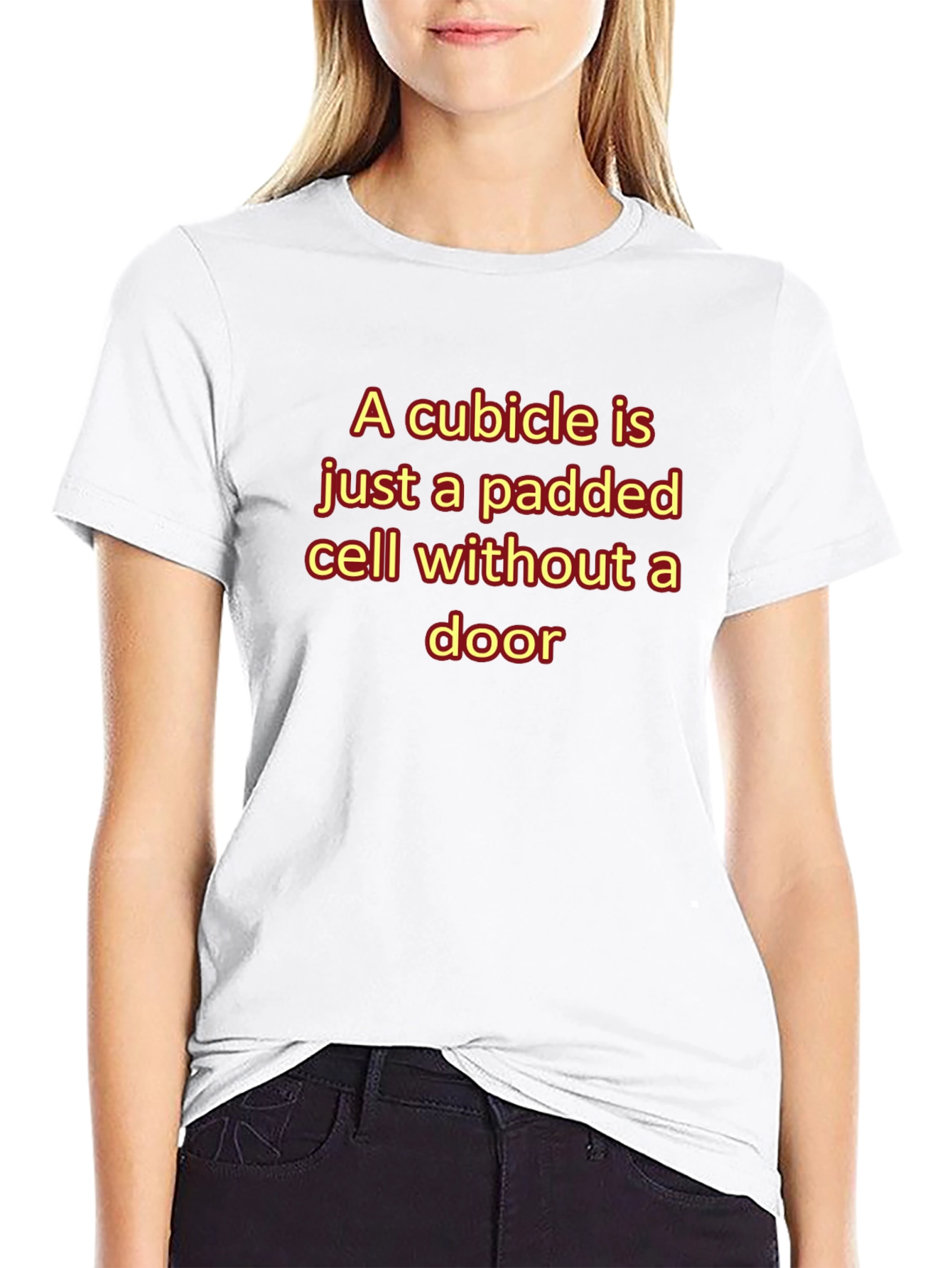 Cubicle Padded Cell Humor Graphic T-Shirt