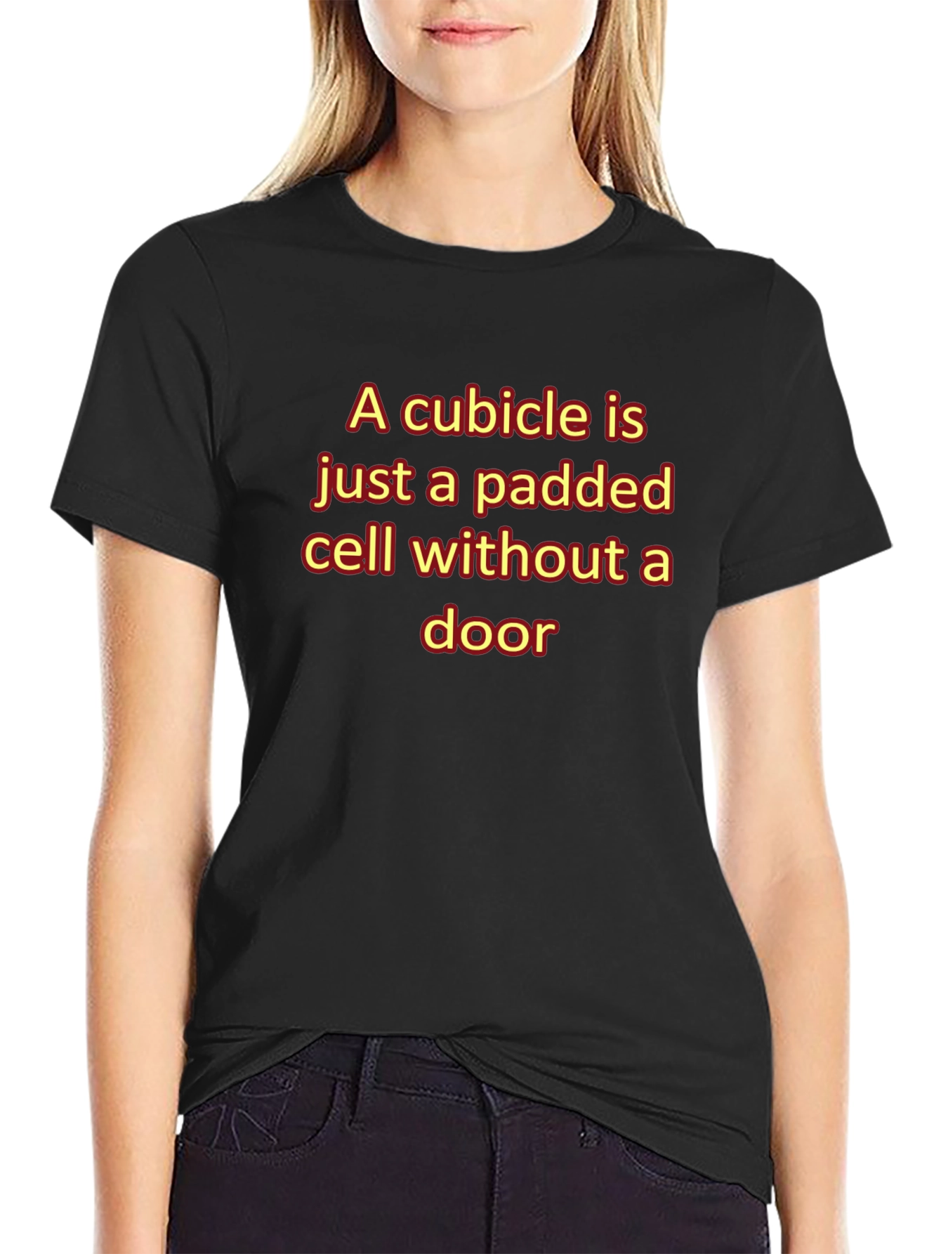 Cubicle Padded Cell Humor Graphic T-Shirt