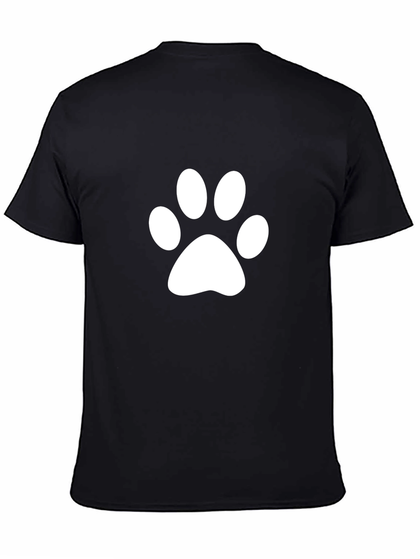 Paw Print T-Shirt - Casual Black Tee