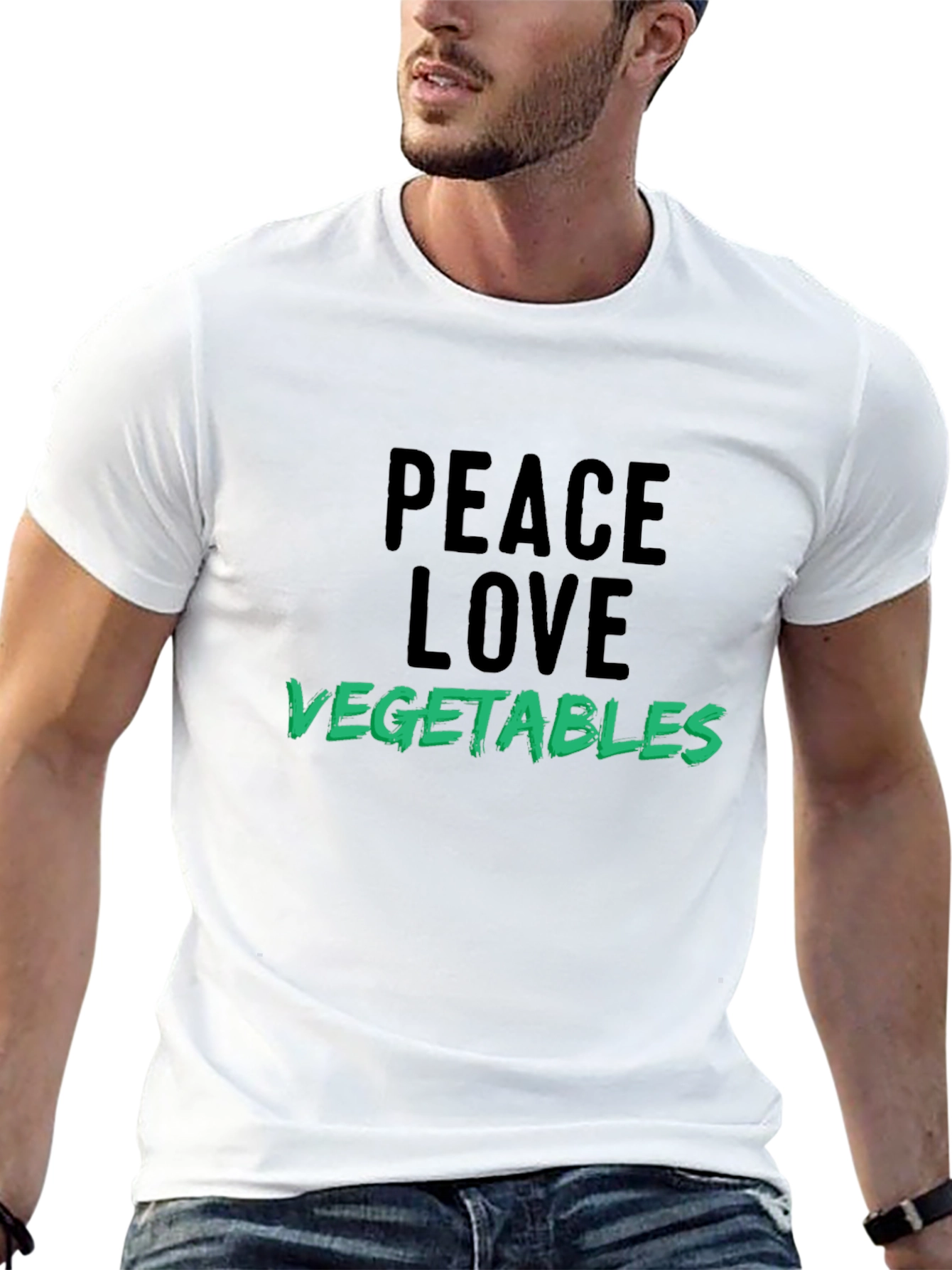 Peace Love Vegetables T-Shirt Vegan Tee
