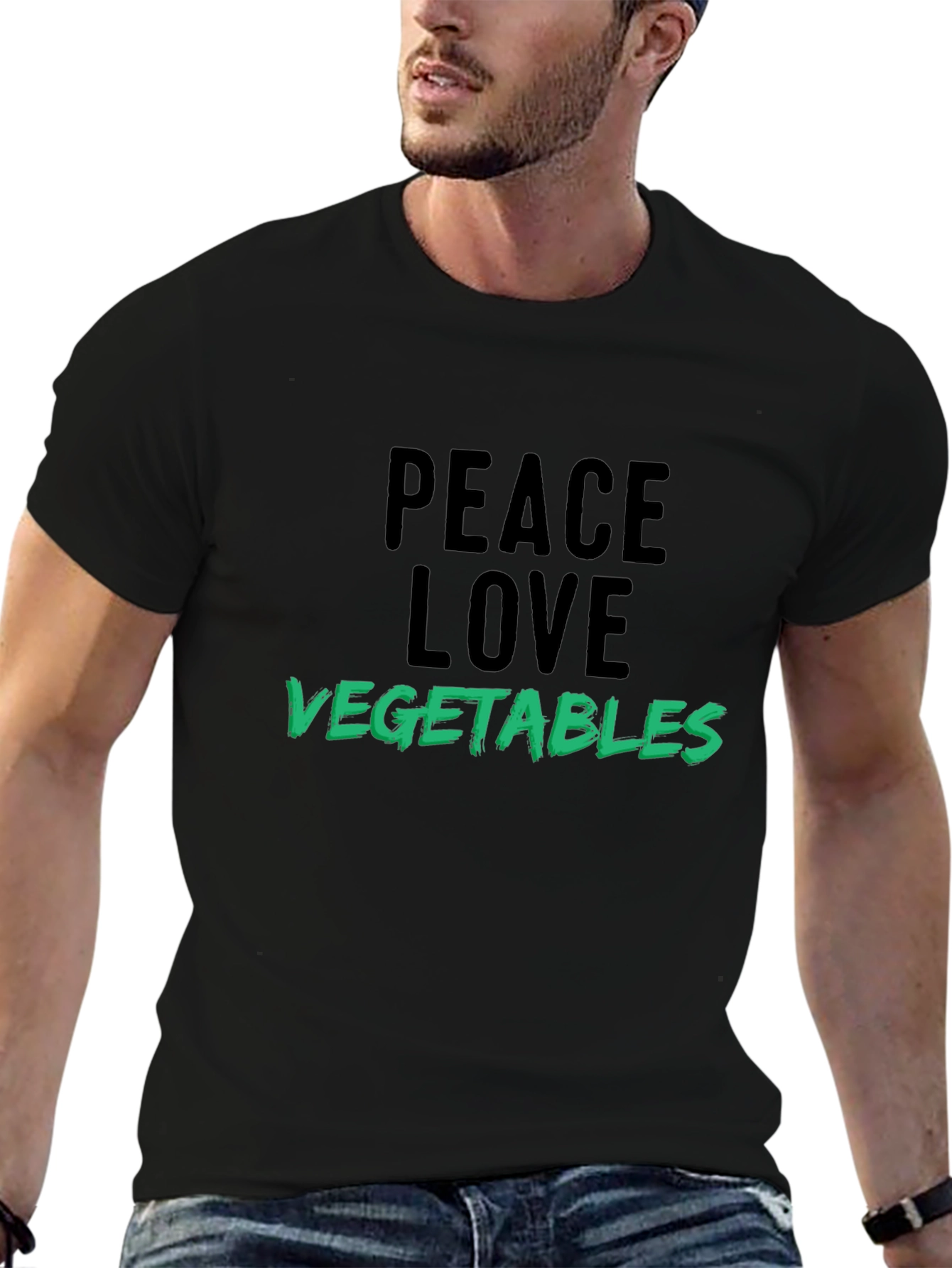 Peace Love Vegetables T-Shirt Vegan Tee