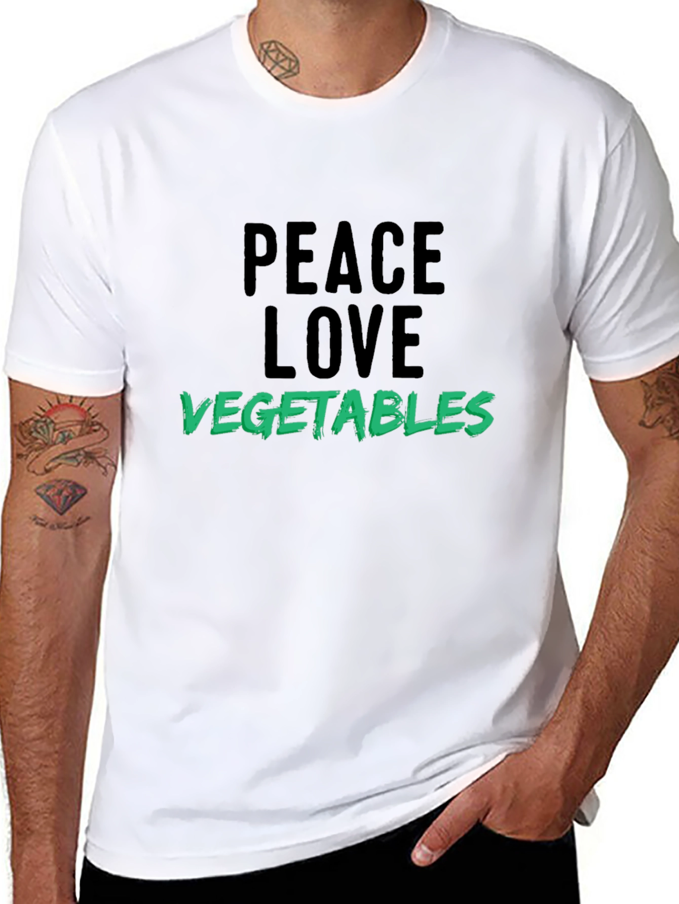 Peace Love Vegetables T-Shirt Vegan Tee
