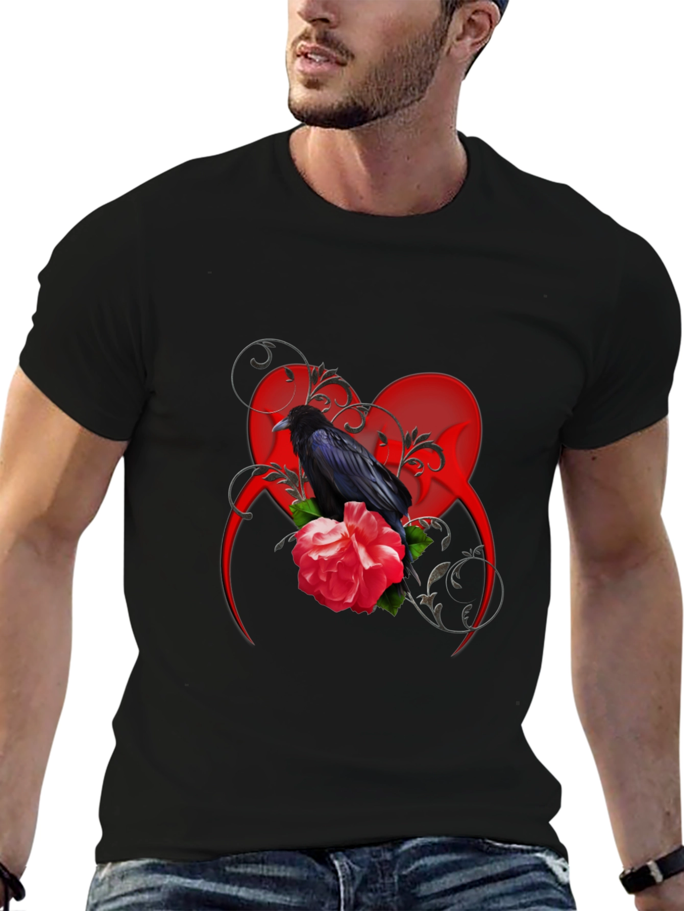 Raven & Rose Graphic Tee - Gothic Style Shirt