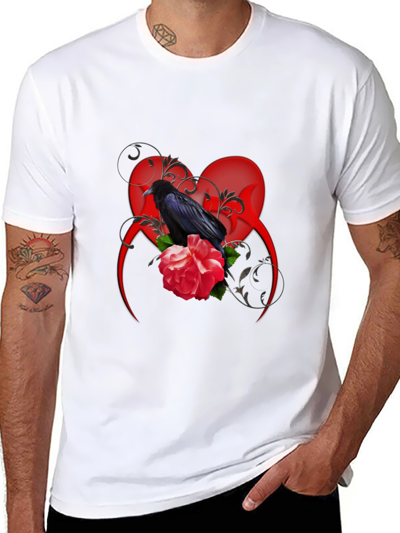 Raven & Rose Graphic Tee - Gothic Style Shirt