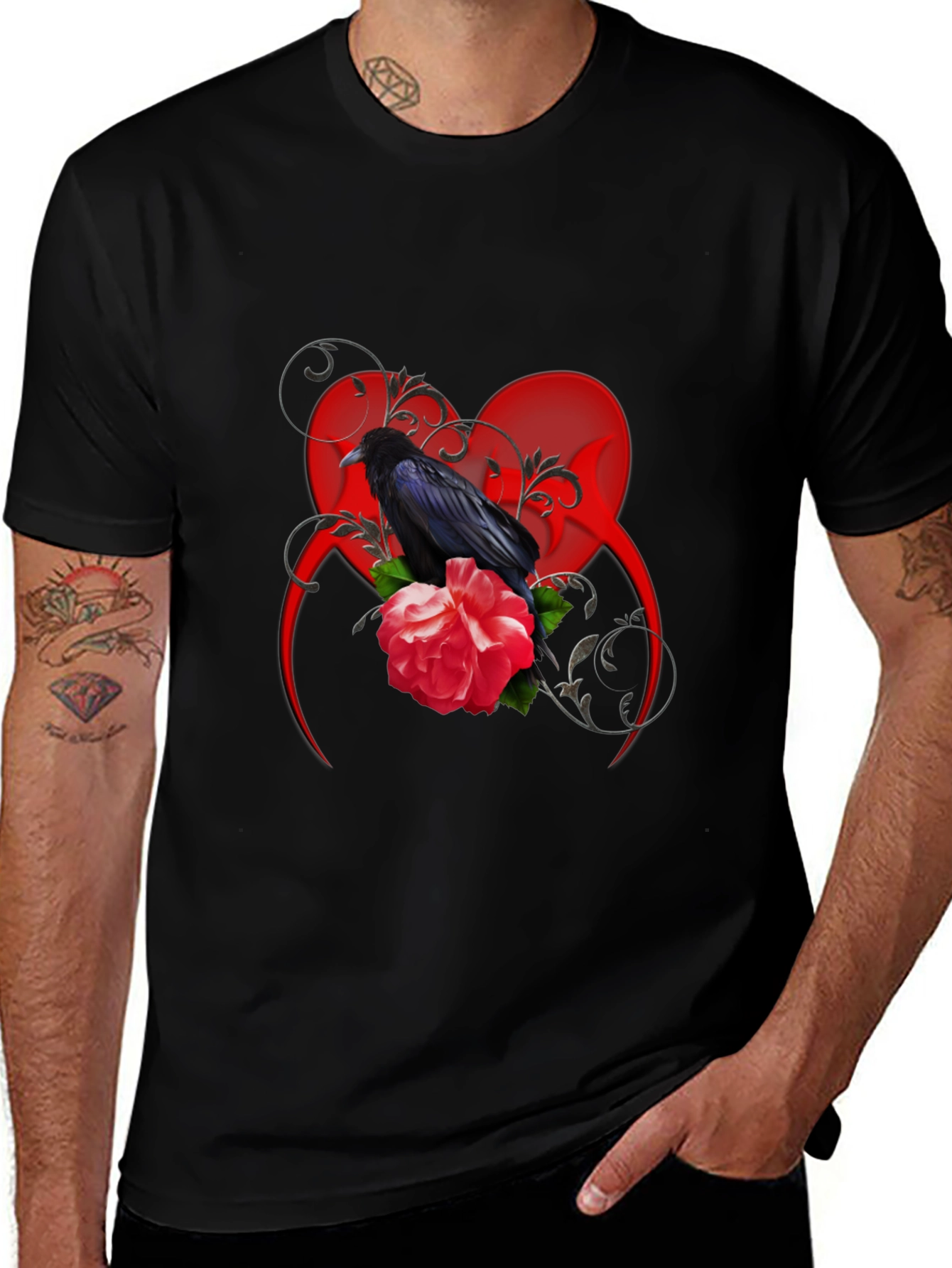Raven & Rose Graphic Tee - Gothic Style Shirt
