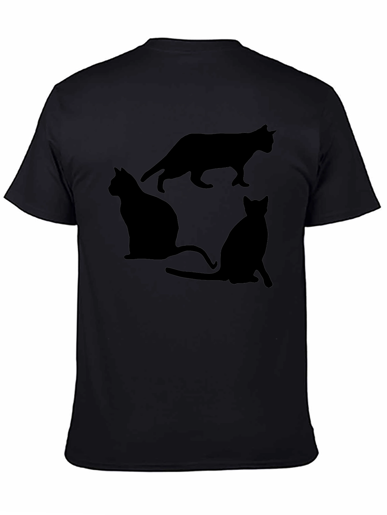 Black Cat Silhouette Graphic T-Shirt