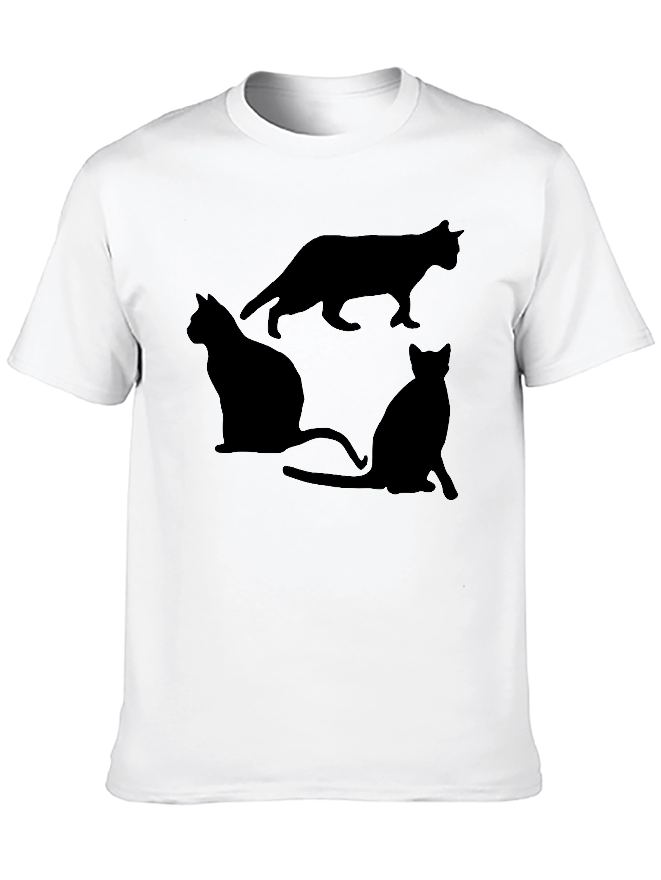 Black Cat Silhouette Graphic T-Shirt