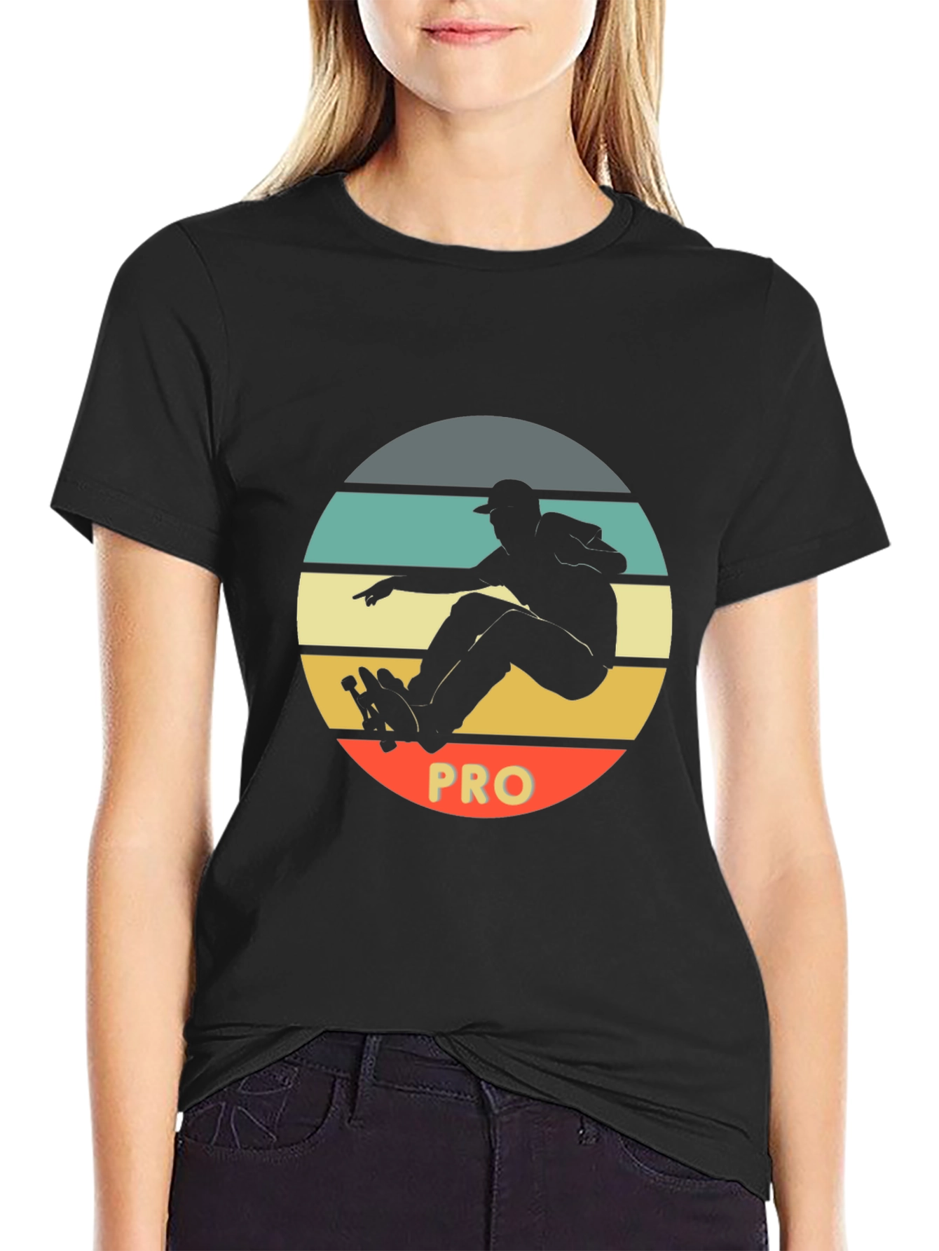 Skateboard Pro Black T-Shirt