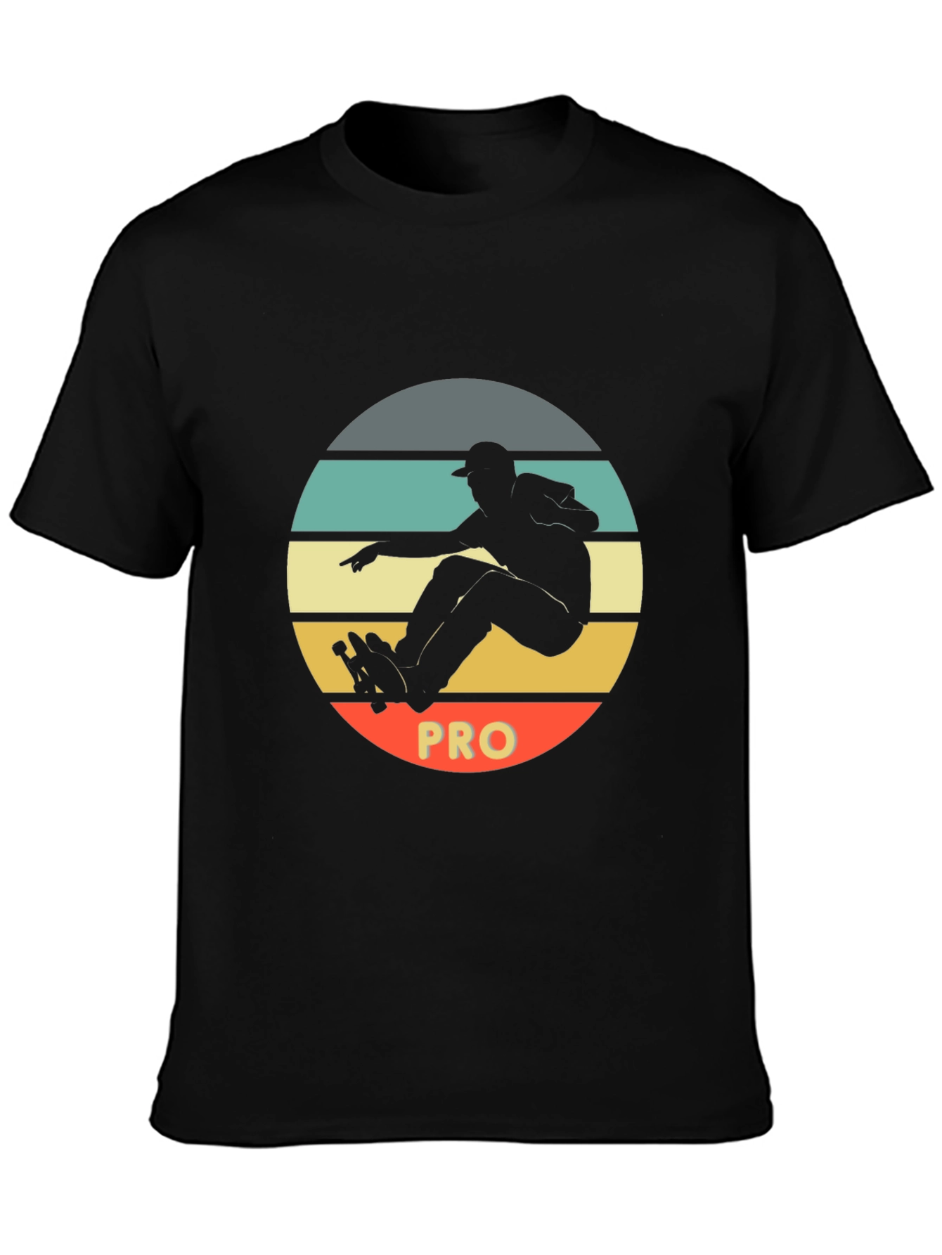 Skateboard Pro Black T-Shirt
