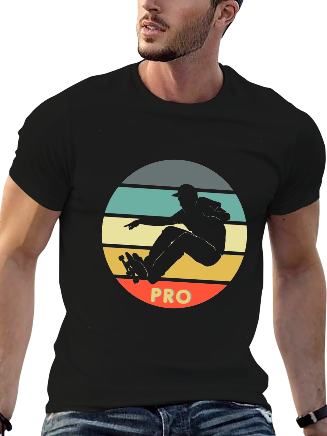Skateboard Pro Black T-Shirt