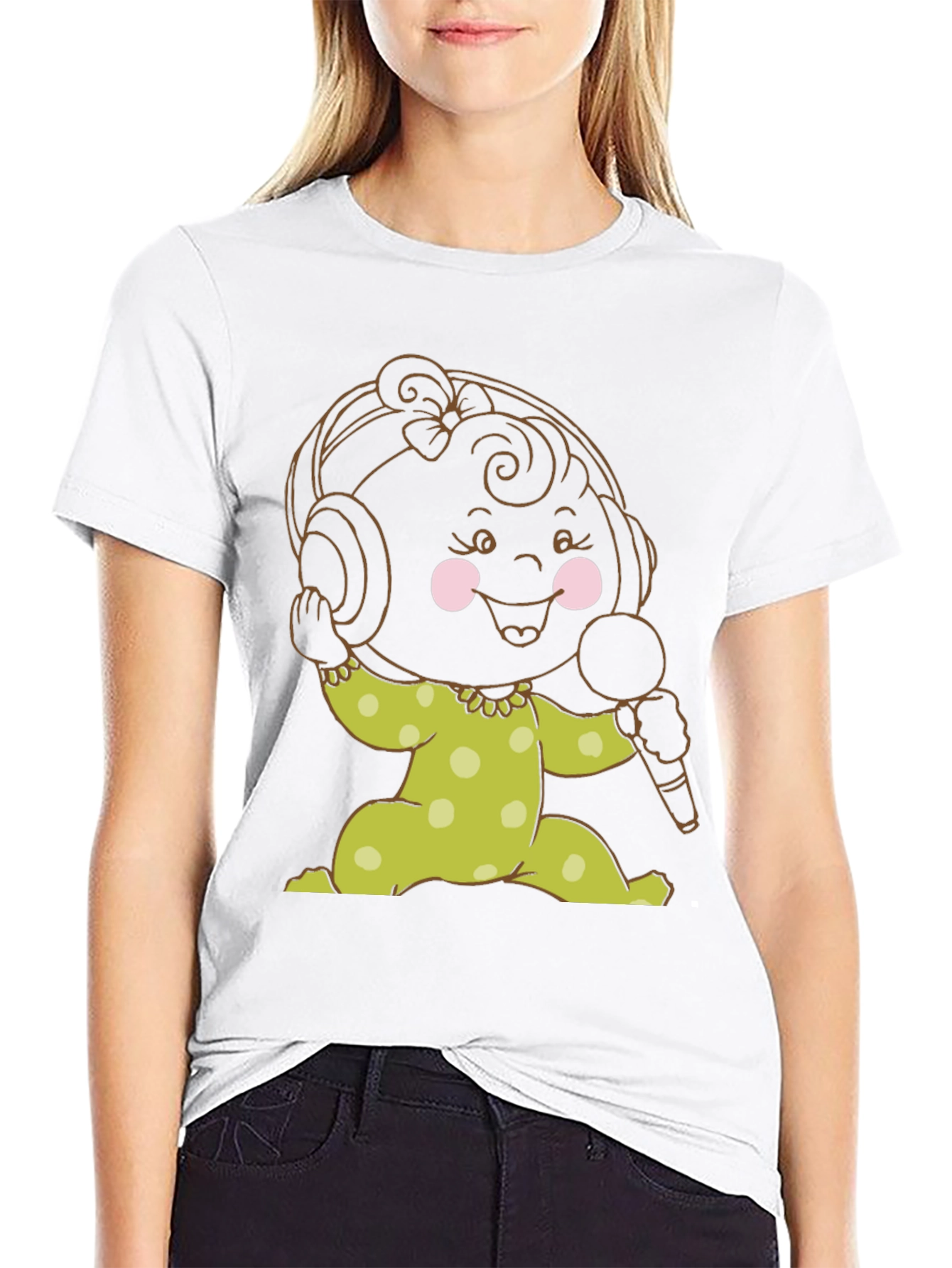 Cartoon Baby DJ Graphic T-Shirt
