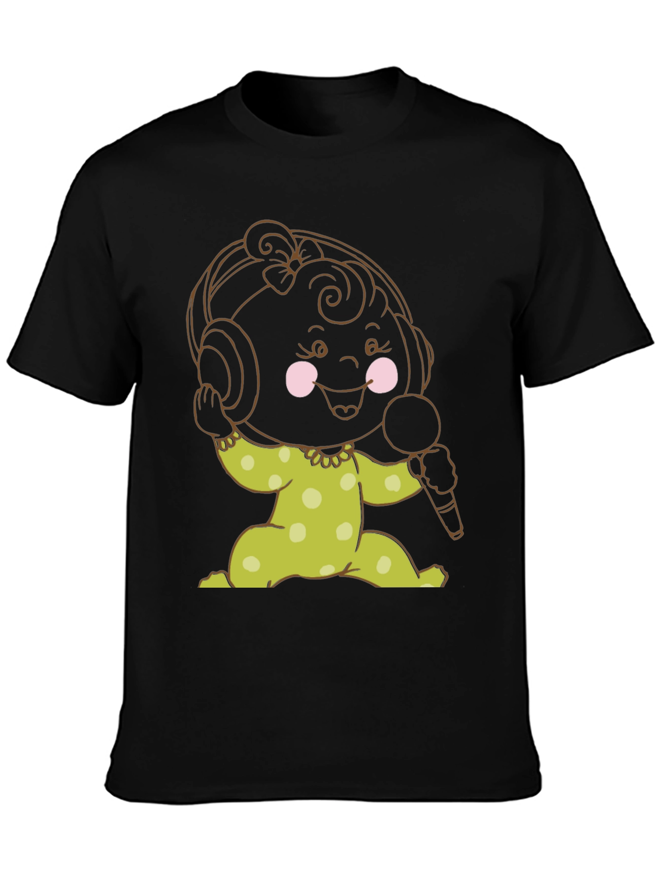 Cartoon Baby DJ Graphic T-Shirt