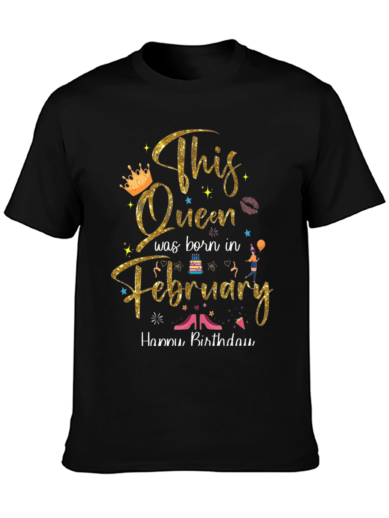 This Queen Was Born in February Birthday T-Shirt