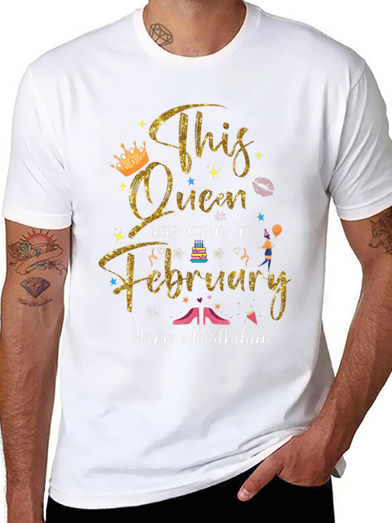 This Queen Was Born in February Birthday T-Shirt