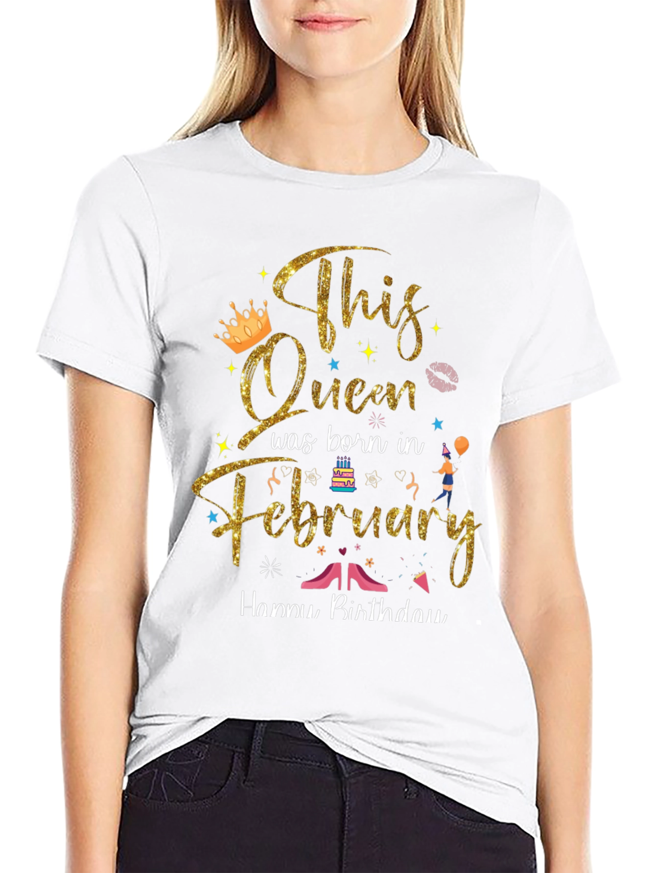 This Queen Was Born in February Birthday T-Shirt