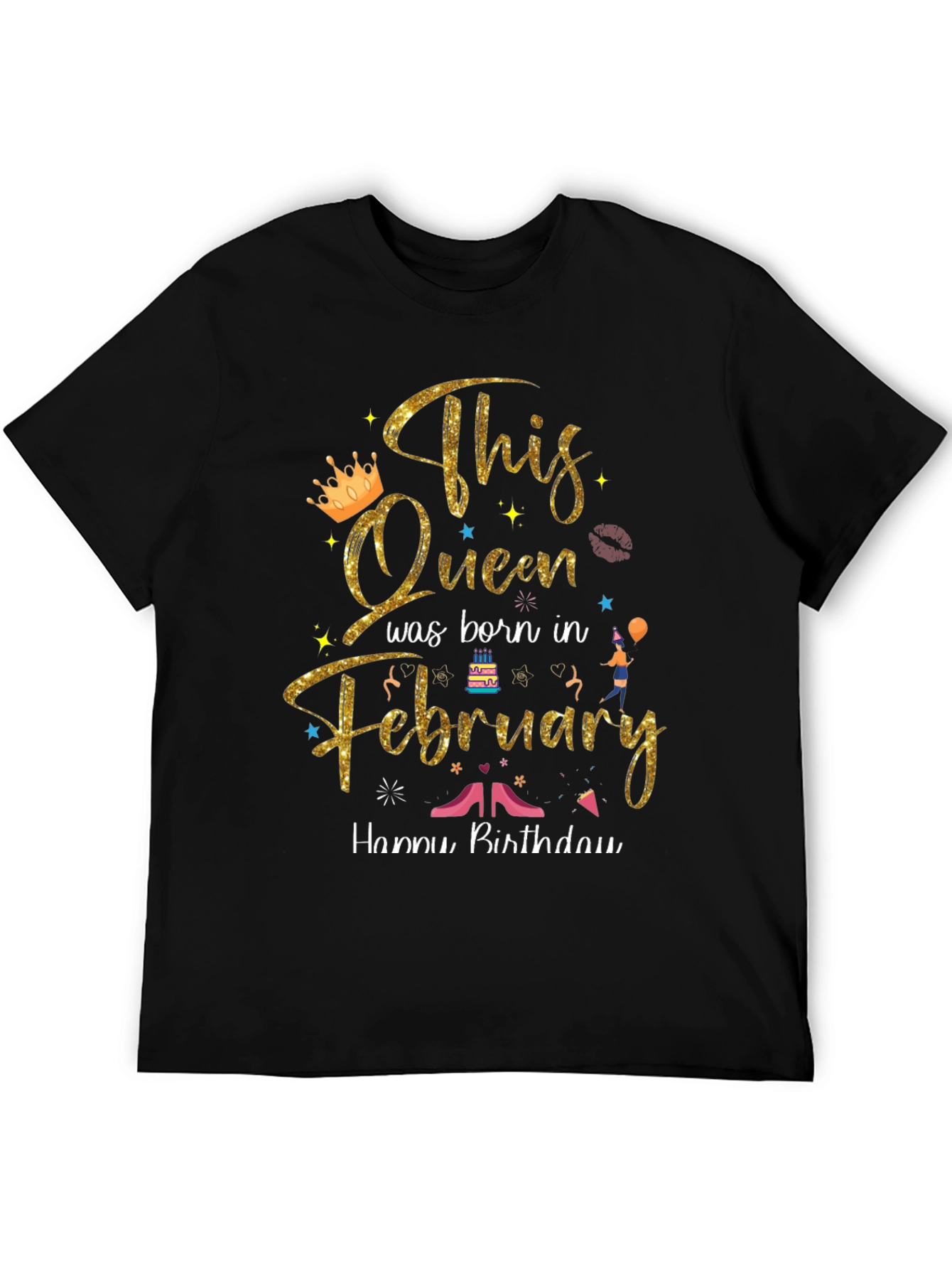 This Queen Was Born in February Birthday T-Shirt