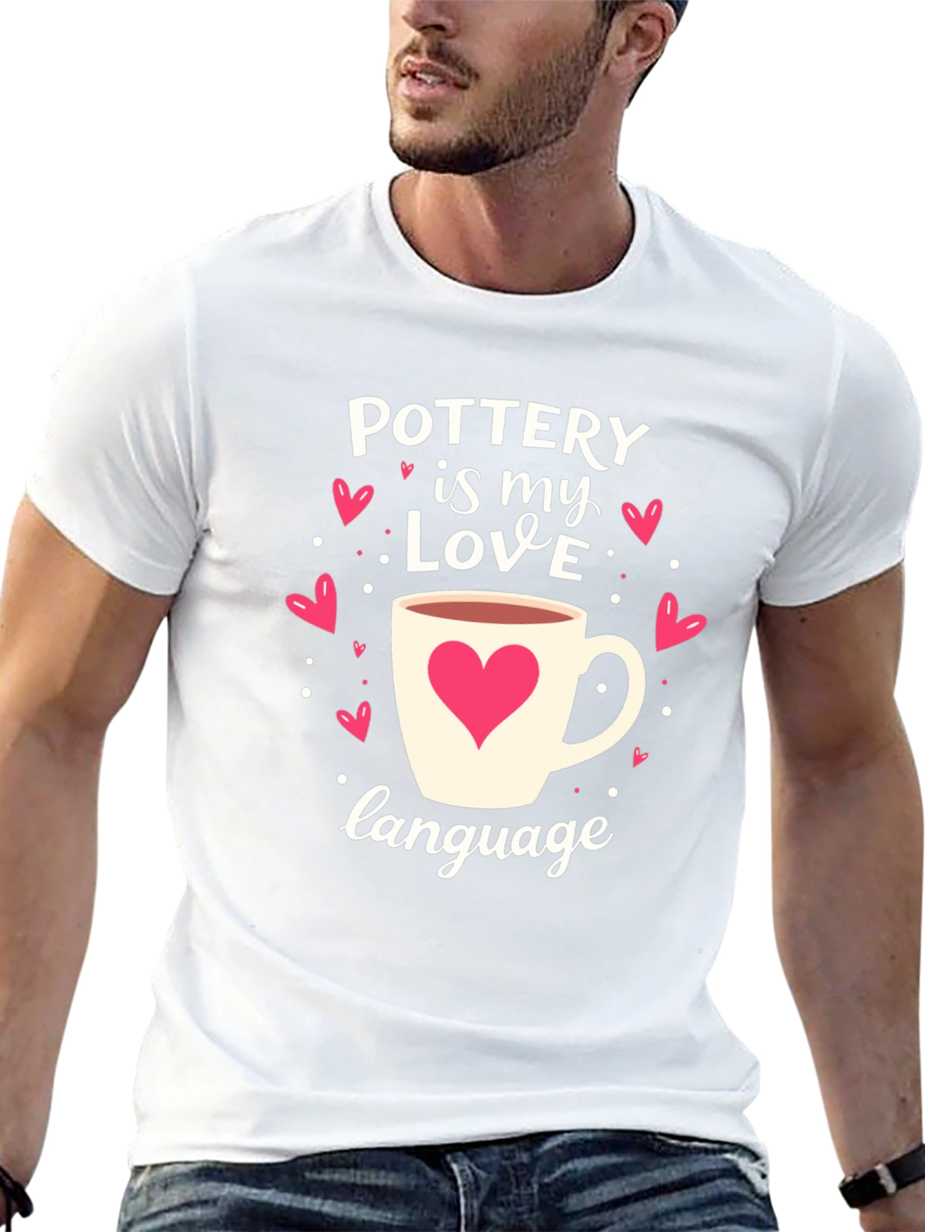 Pottery Love Language Graphic Tee - Heart Mug Design