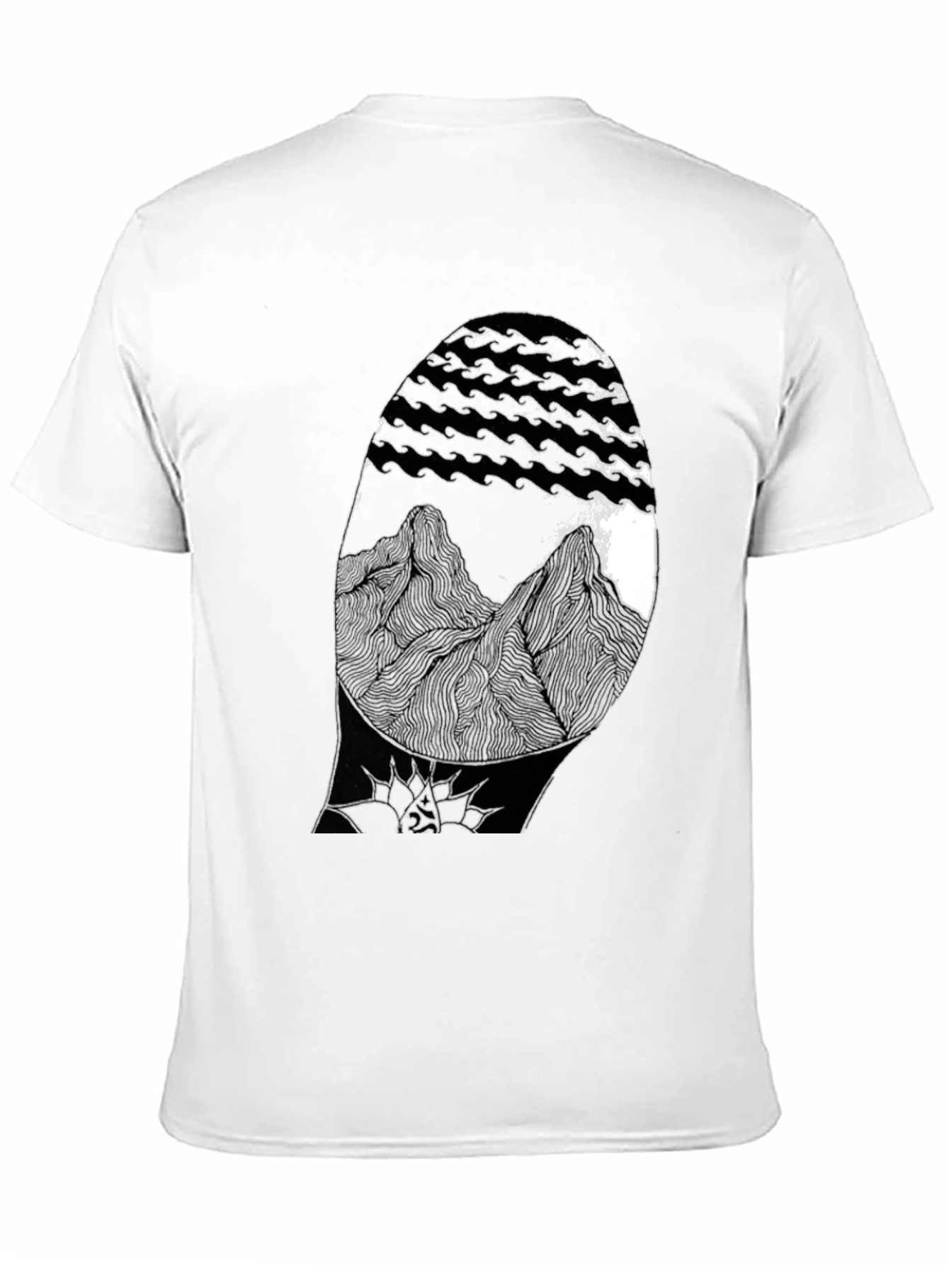 Abstract Mountain Graphic Black T-Shirt
