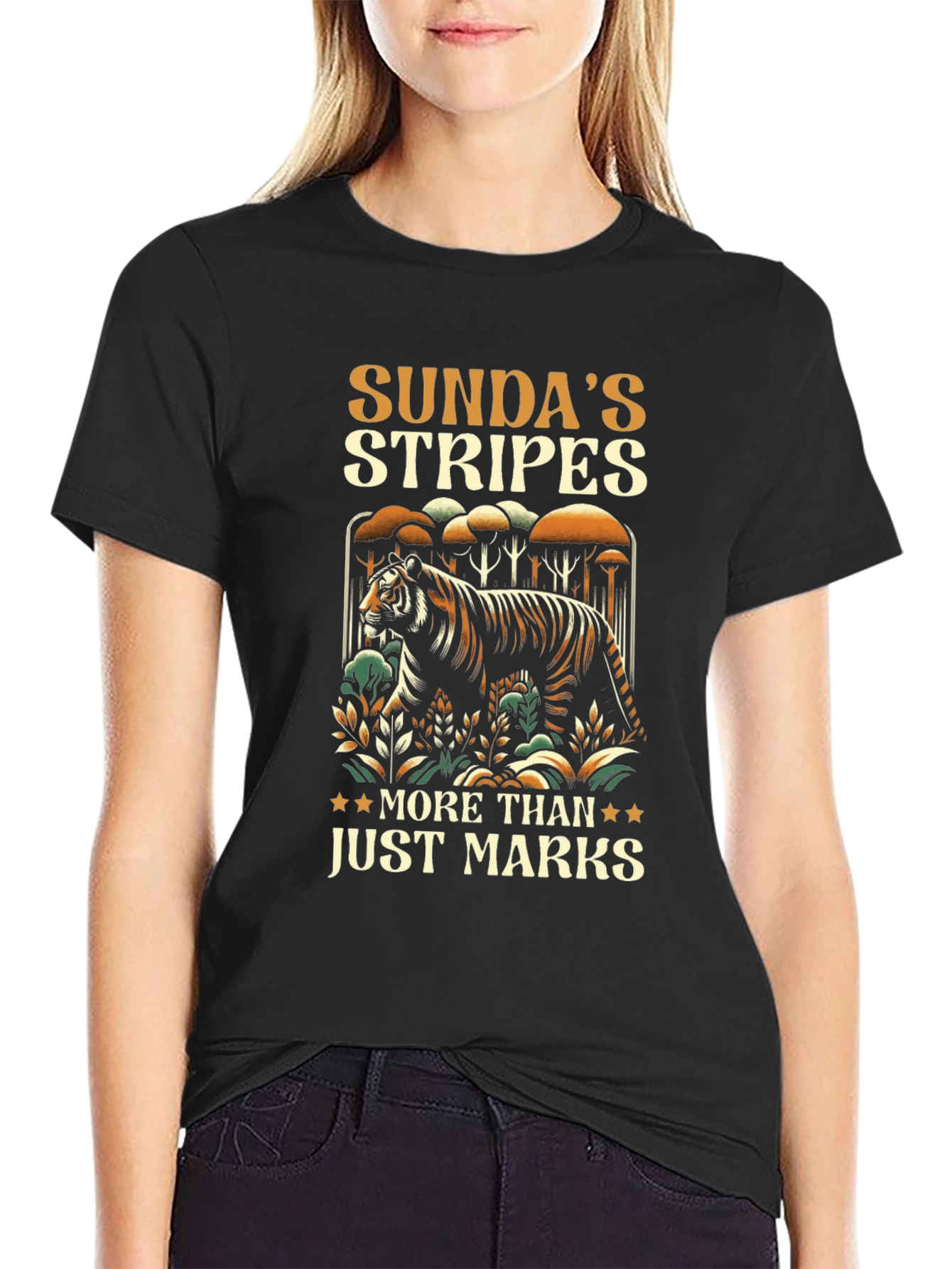 Sundas Stripes Graphic Tee - Tiger Conservation T-Shirt