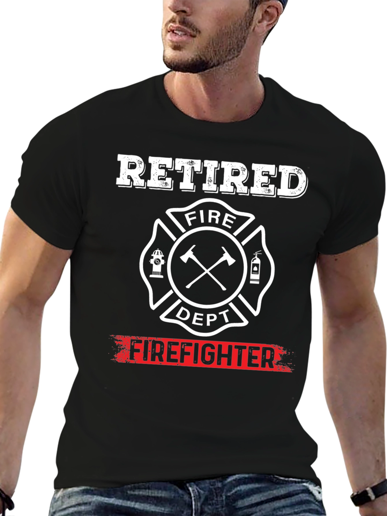 Retired Firefighter T-Shirt Fire Dept Gift