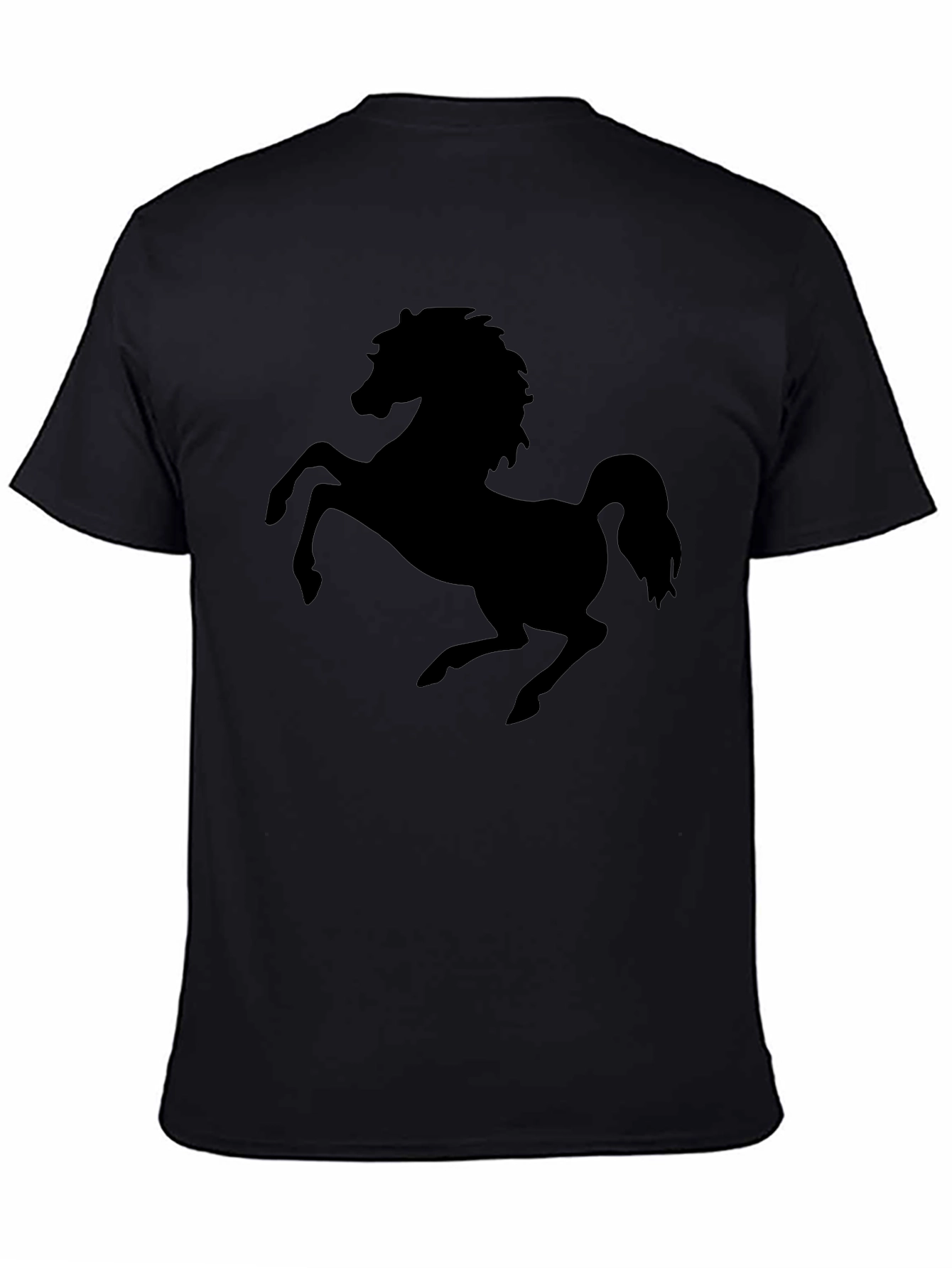 Black T-Shirt with Horse Silhouette Graphic