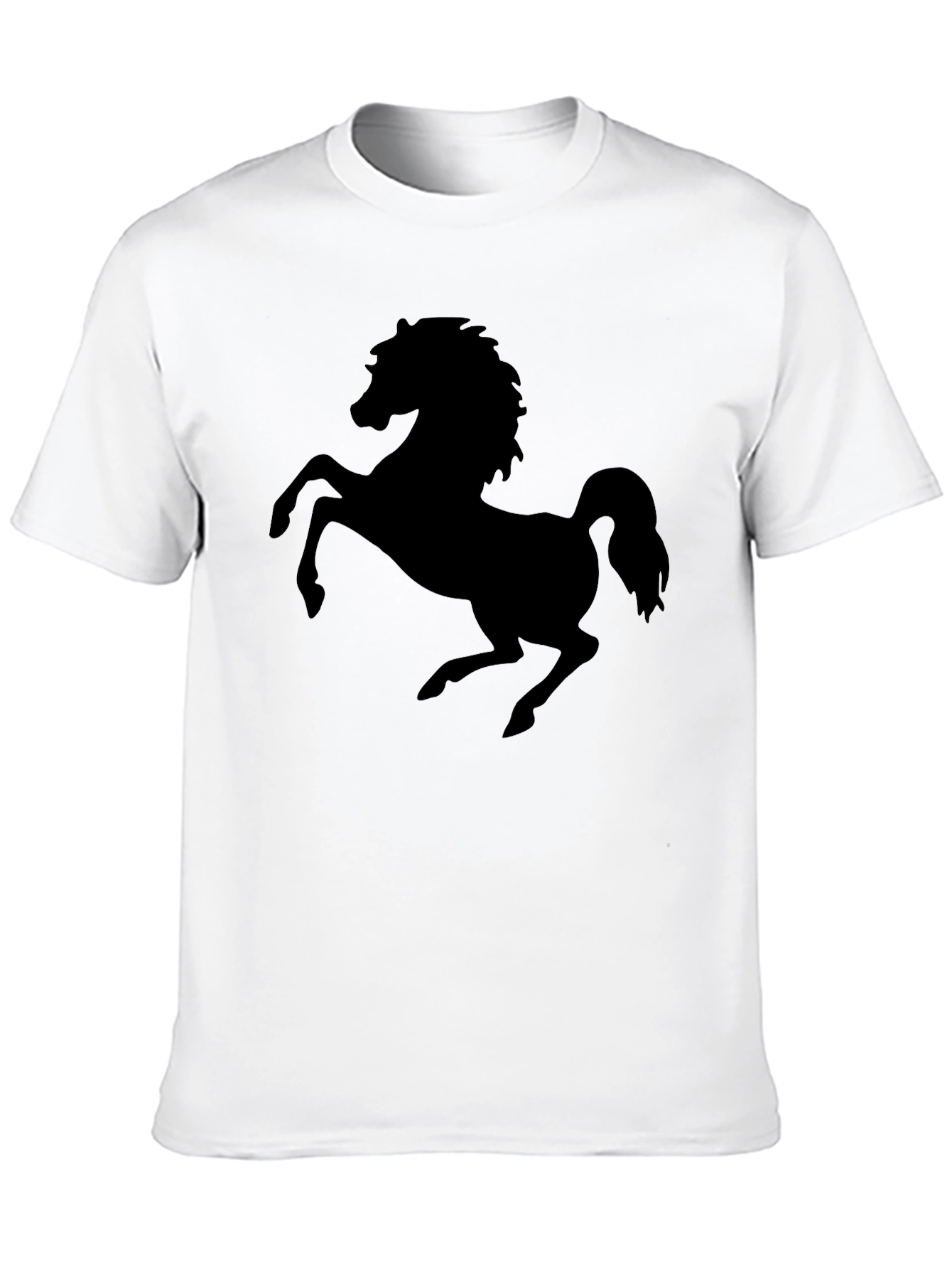 Black T-Shirt with Horse Silhouette Graphic