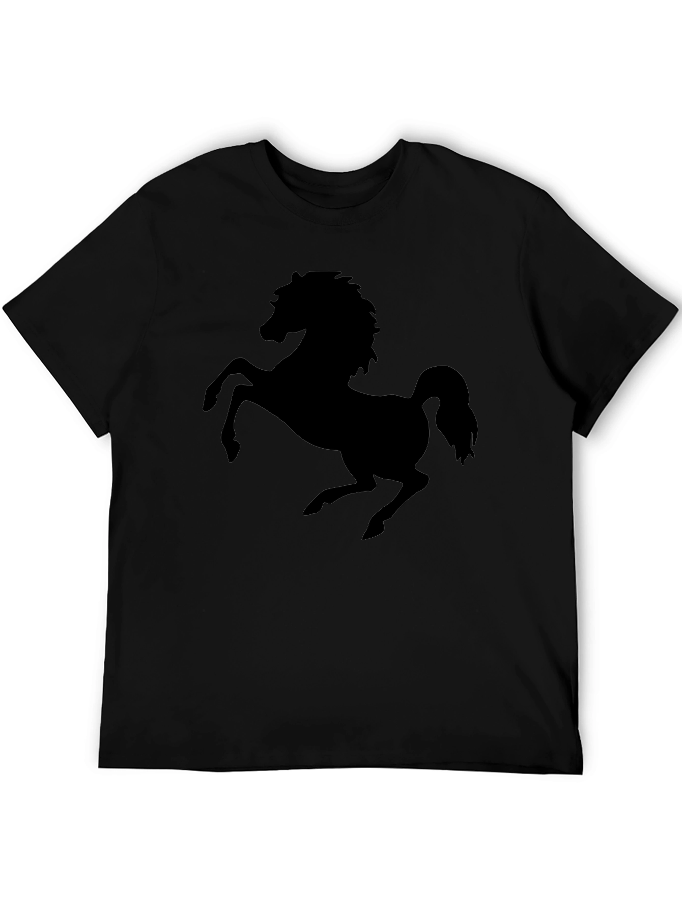 Black T-Shirt with Horse Silhouette Graphic