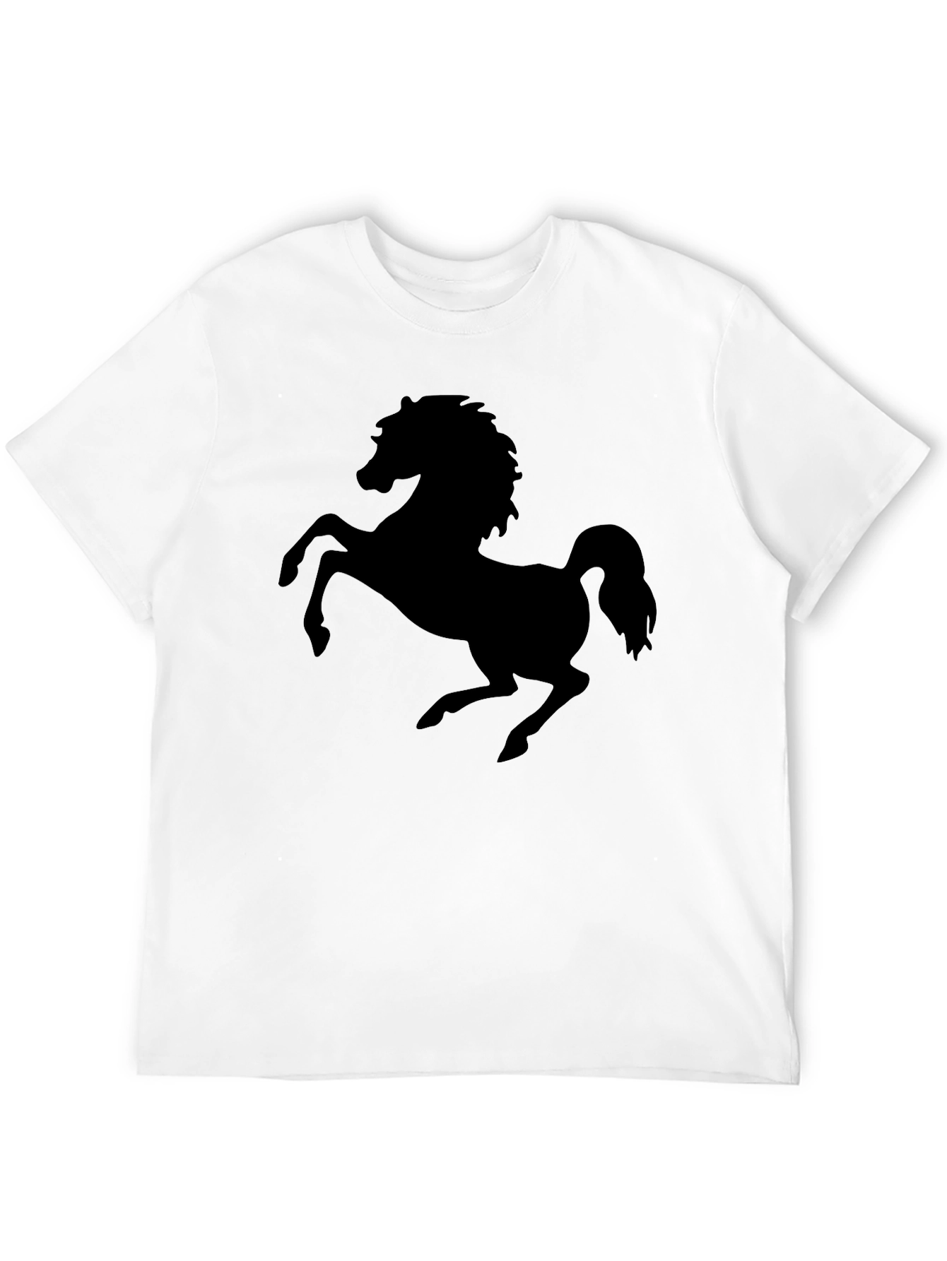 Black T-Shirt with Horse Silhouette Graphic