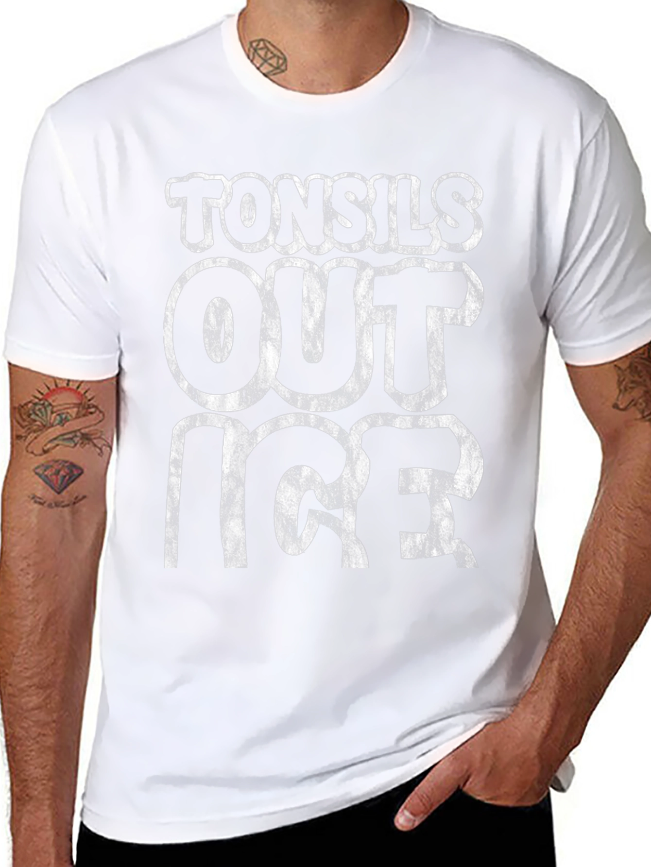 Tonsils Out Ice T-Shirt - Black Graphic Tee