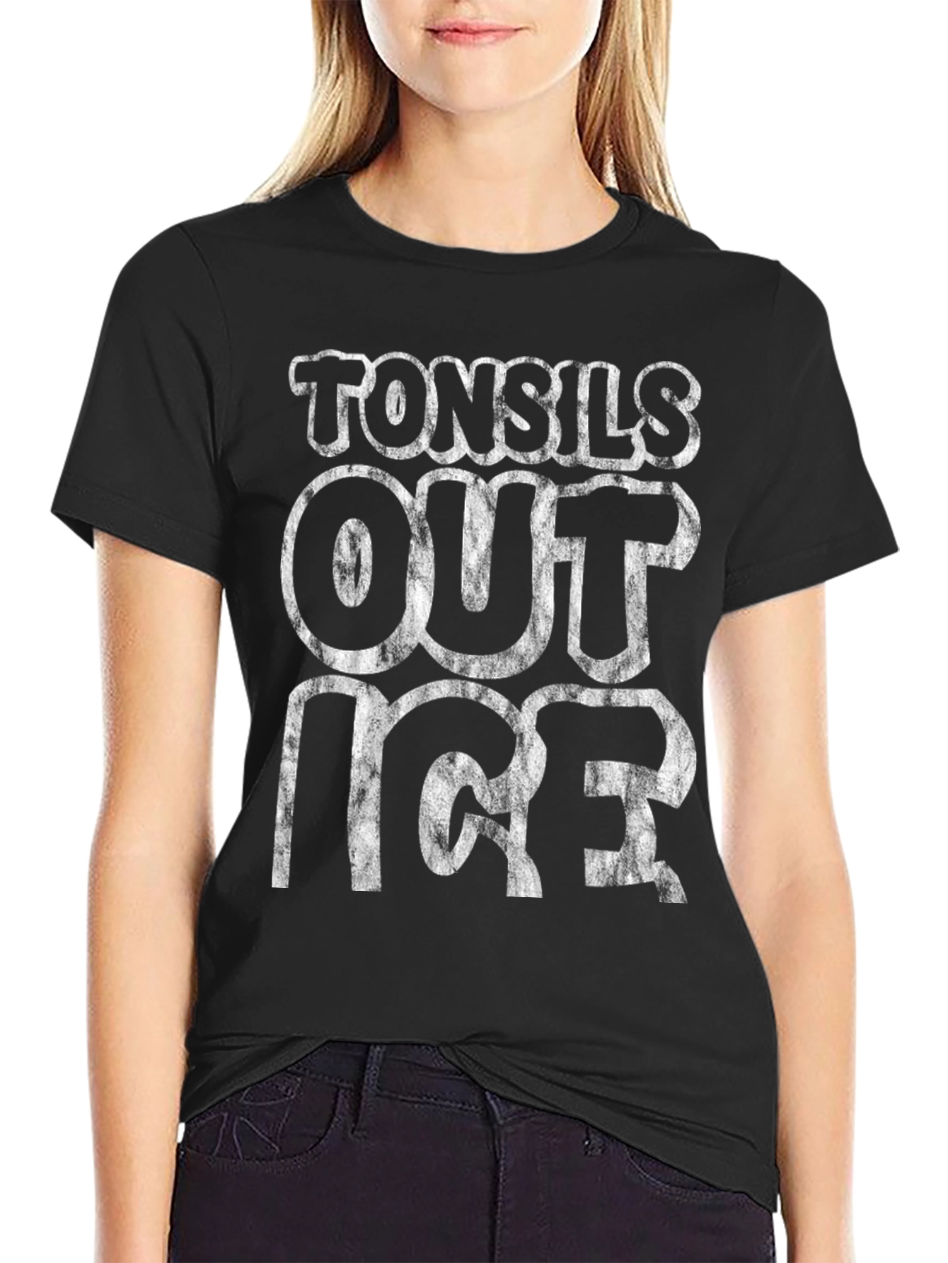 Tonsils Out Ice T-Shirt - Black Graphic Tee