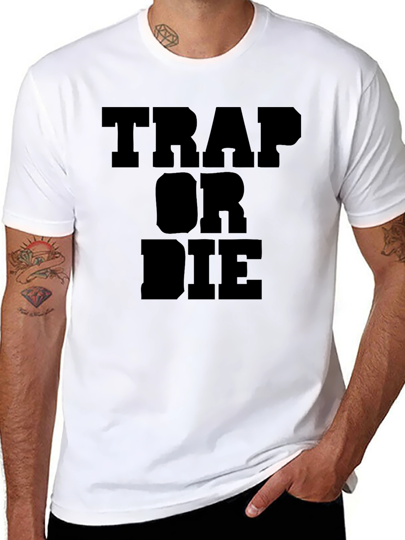 Trap Or Die Graphic Tee Black