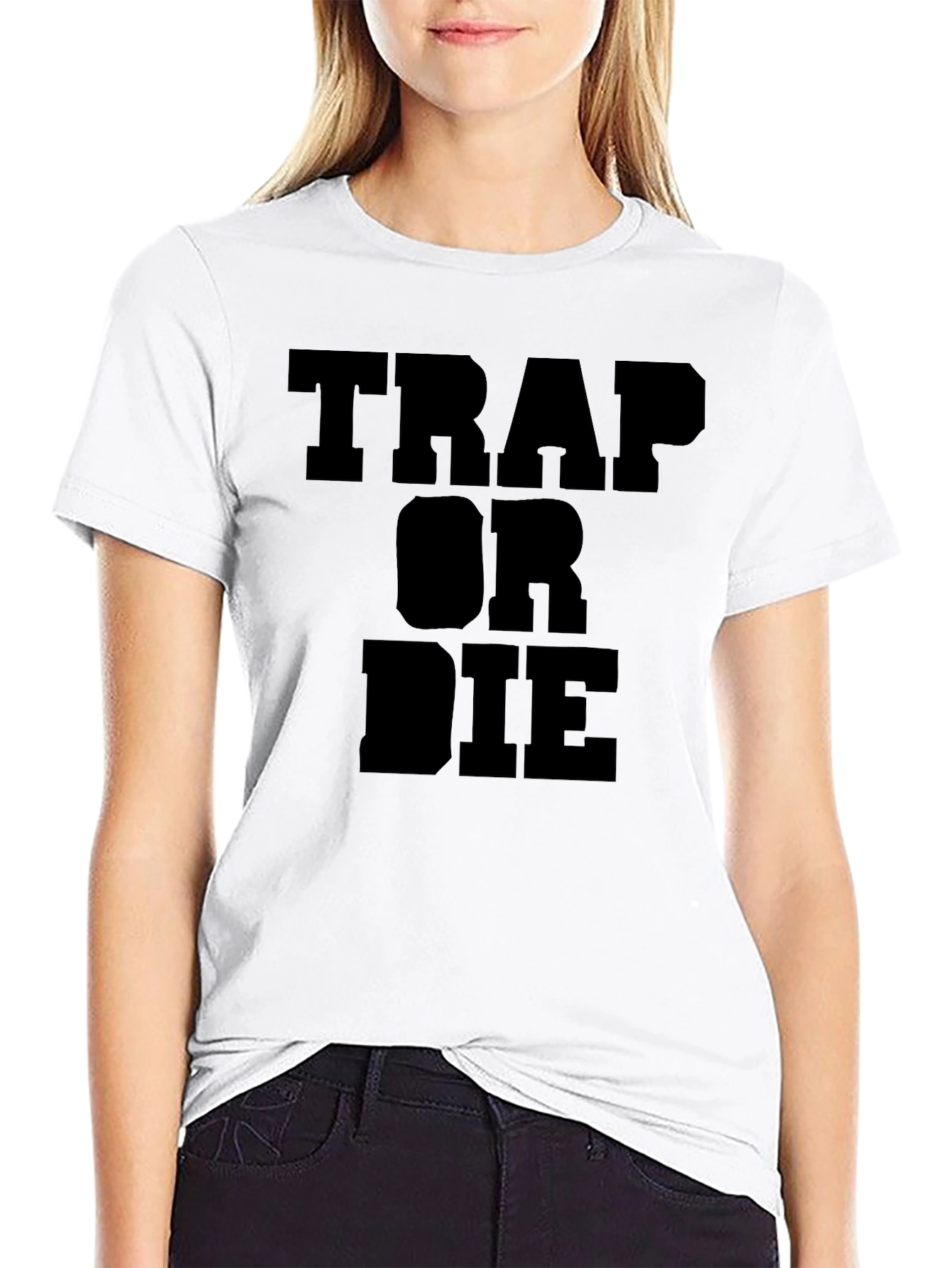 Trap Or Die Graphic Tee Black
