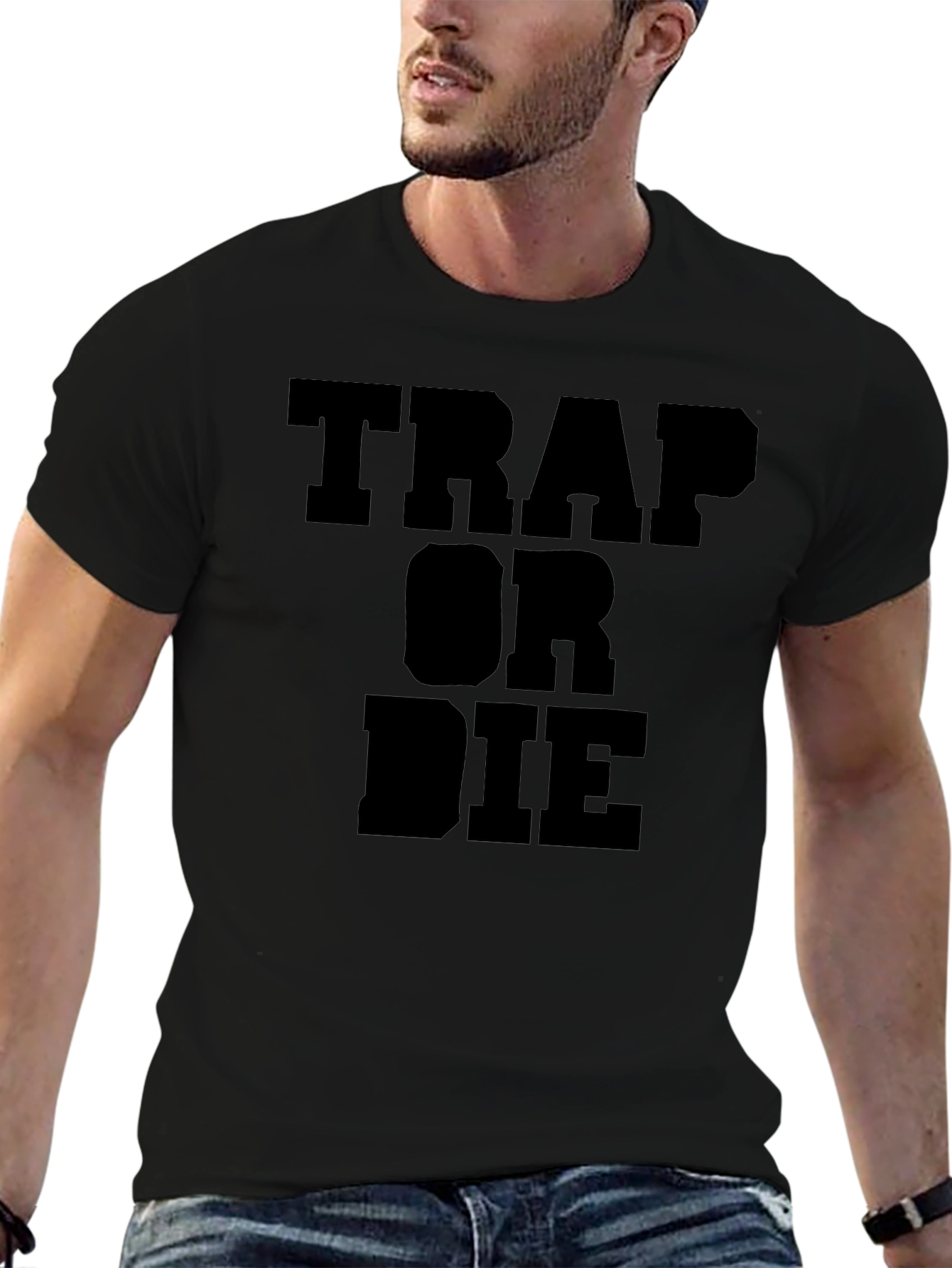 Trap Or Die Graphic Tee Black
